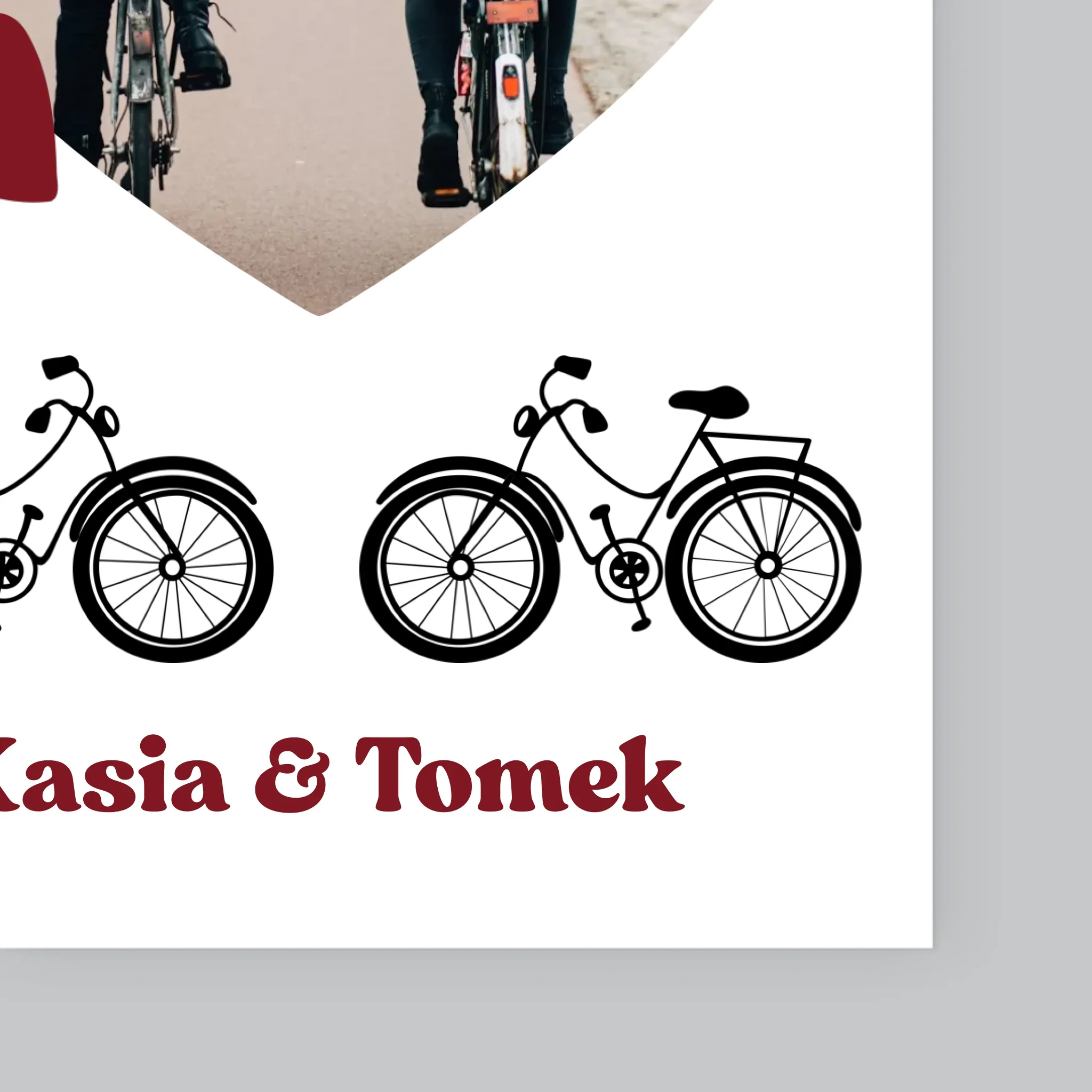 Zdjęcie I Podpis: Rowerowa Para - Wydruk Obramowany - Image 11
