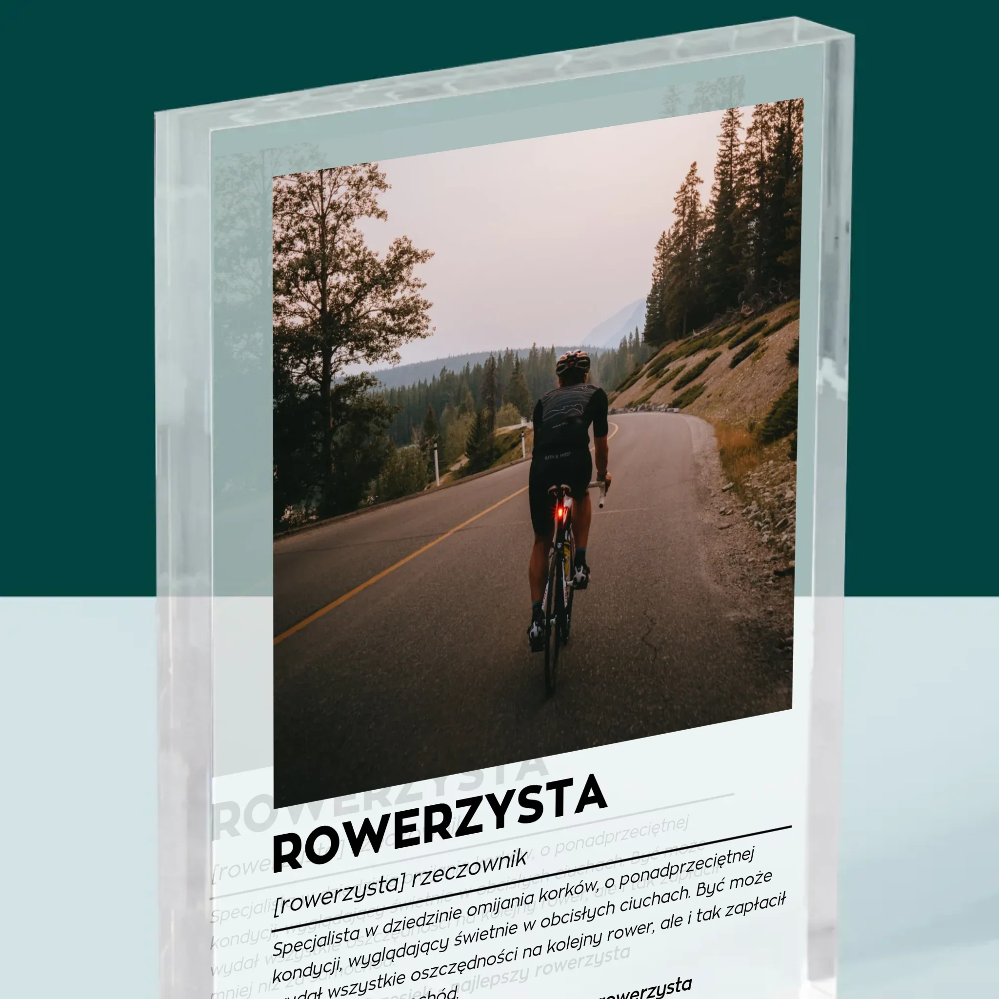Zdjęcie I Podpis: Rowerzysta Definicja - Blok Akrylowy z Nadrukiem - Image 2