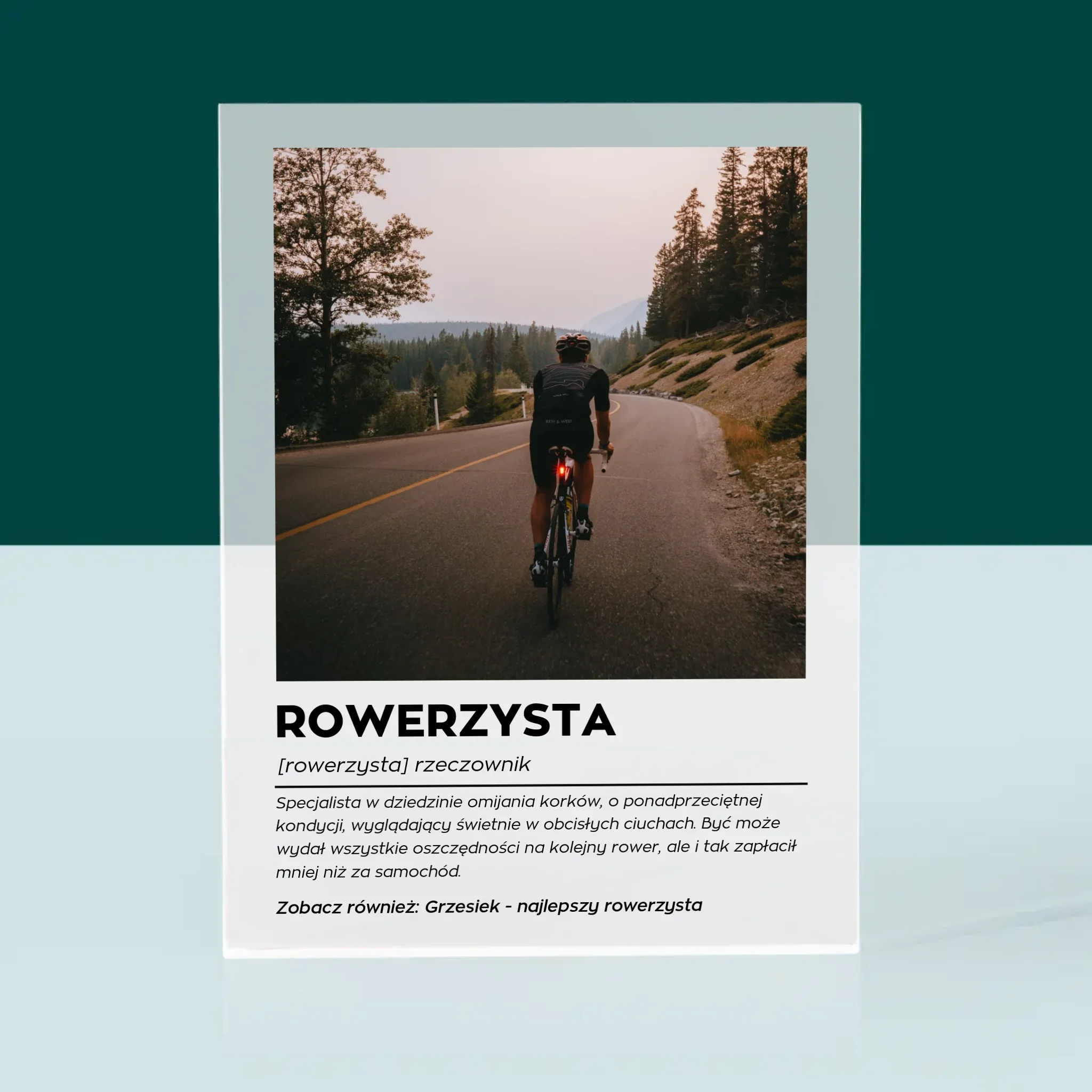 Zdjęcie I Podpis: Rowerzysta Definicja - Blok Akrylowy z Nadrukiem - Image 3