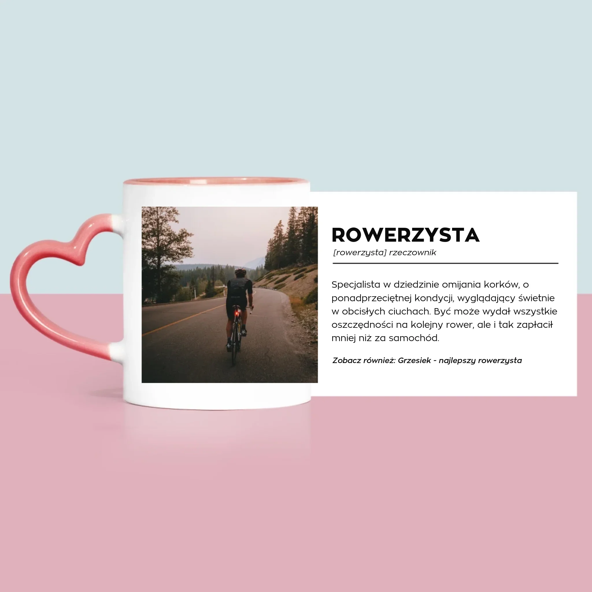 Zdjęcie I Podpis: Rowerzysta Definicja - Kubek z Nadrukiem - Image 10