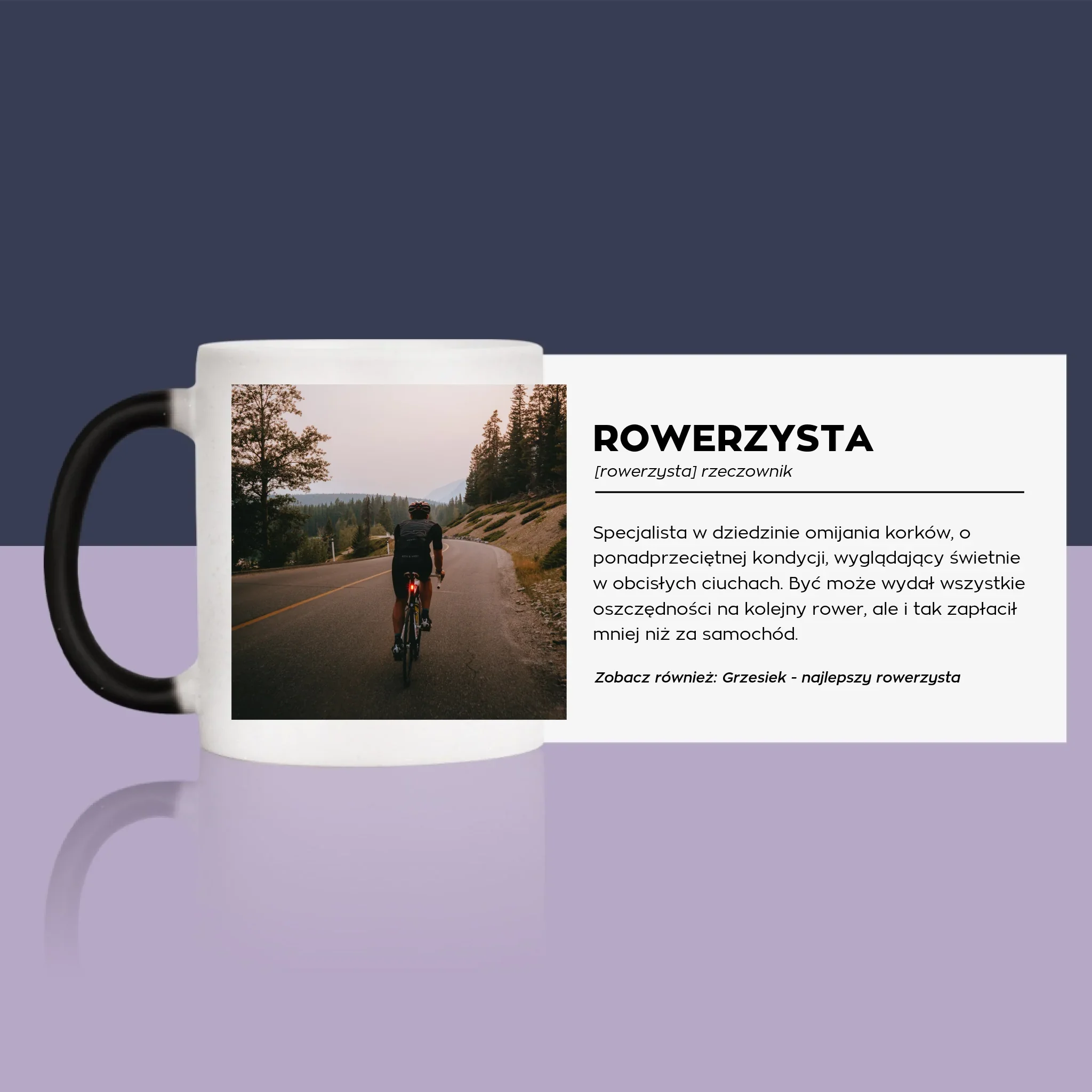 Zdjęcie I Podpis: Rowerzysta Definicja - Kubek z Nadrukiem - Image 13