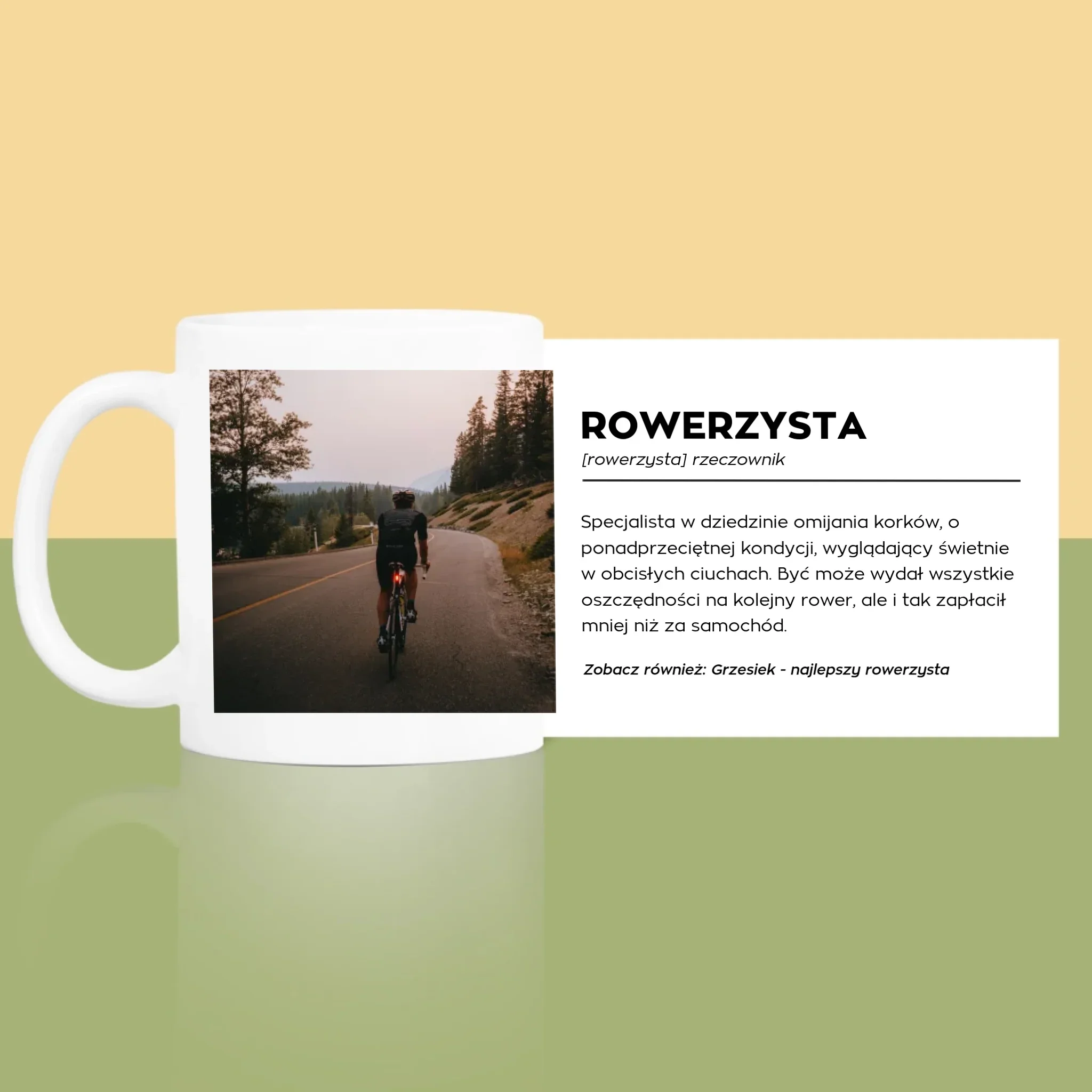Zdjęcie I Podpis: Rowerzysta Definicja - Kubek z Nadrukiem - Image 3