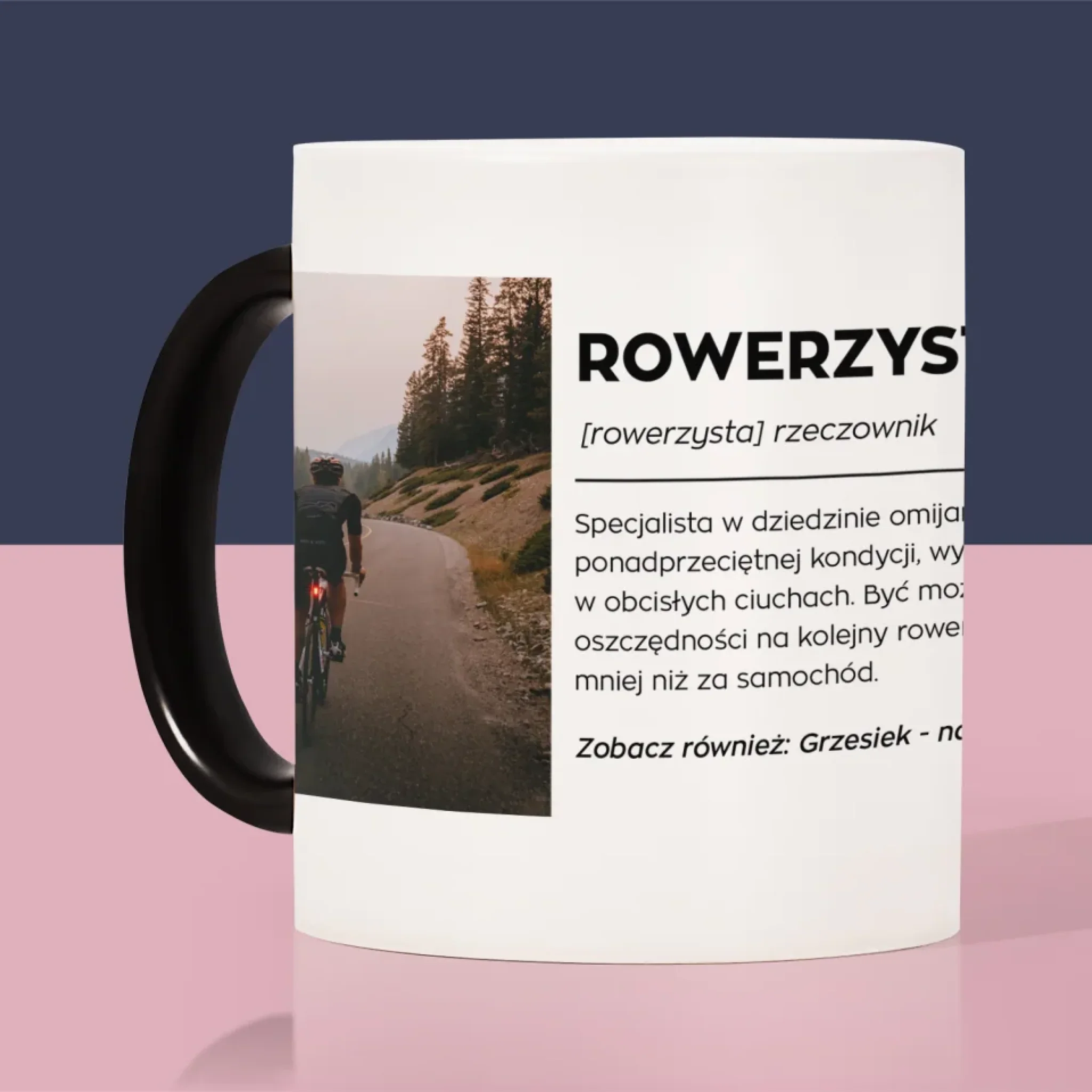 Zdjęcie I Podpis: Rowerzysta Definicja - Kubek z Nadrukiem - Image 5
