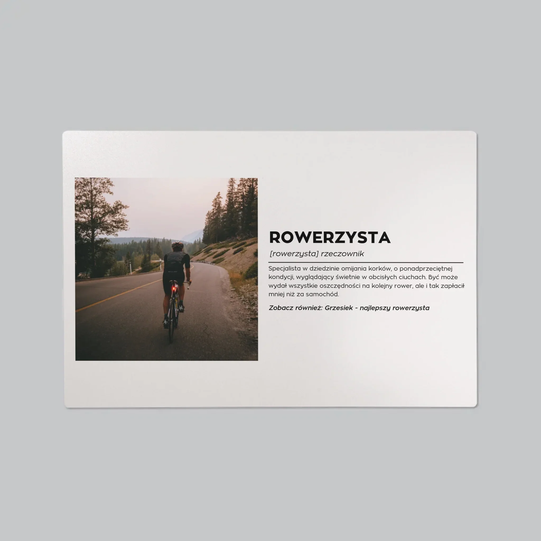 Zdjęcie I Podpis: Rowerzysta Definicja - Podkładka Na Biurko - Image 2