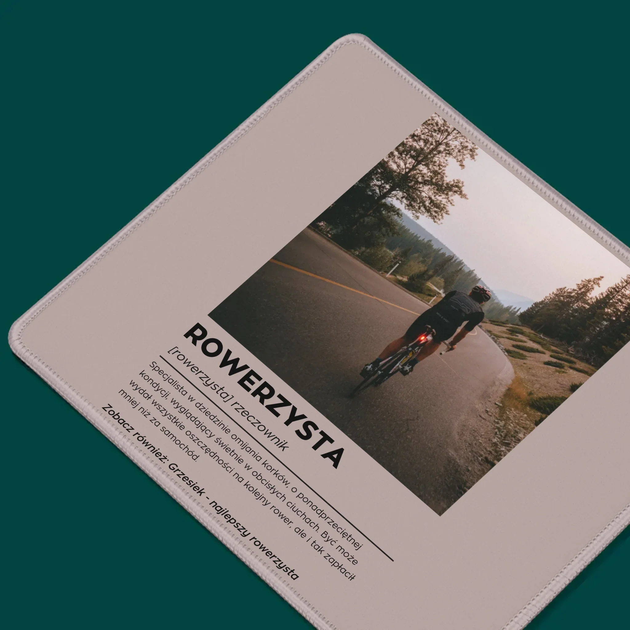 Zdjęcie I Podpis: Rowerzysta Definicja - Podkładka Pod Myszkę - Image 2