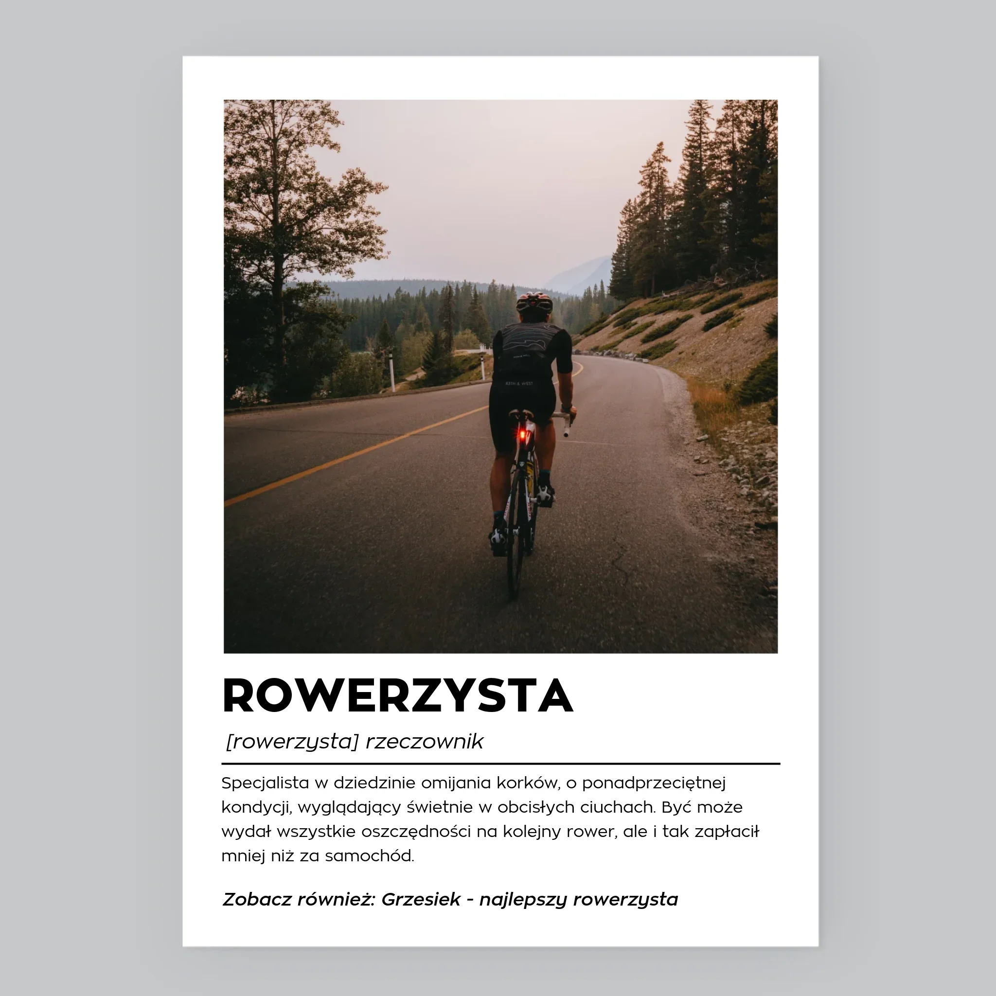 Zdjęcie I Podpis: Rowerzysta Definicja - Wydruk Obramowany - Image 7