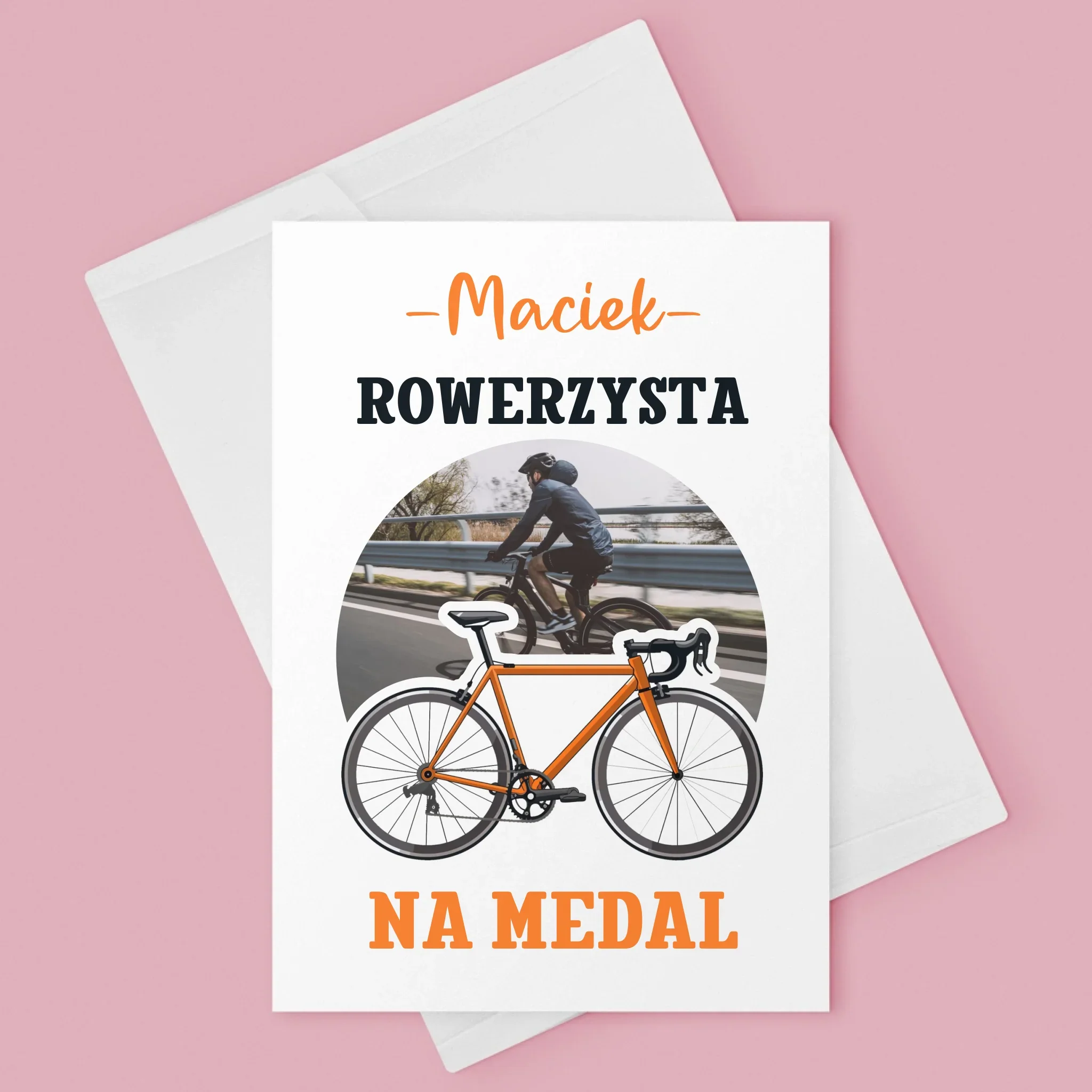 Zdjęcie I Podpis: Rowerzysta Na Medal - Kartka z Życzeniami - Image 3