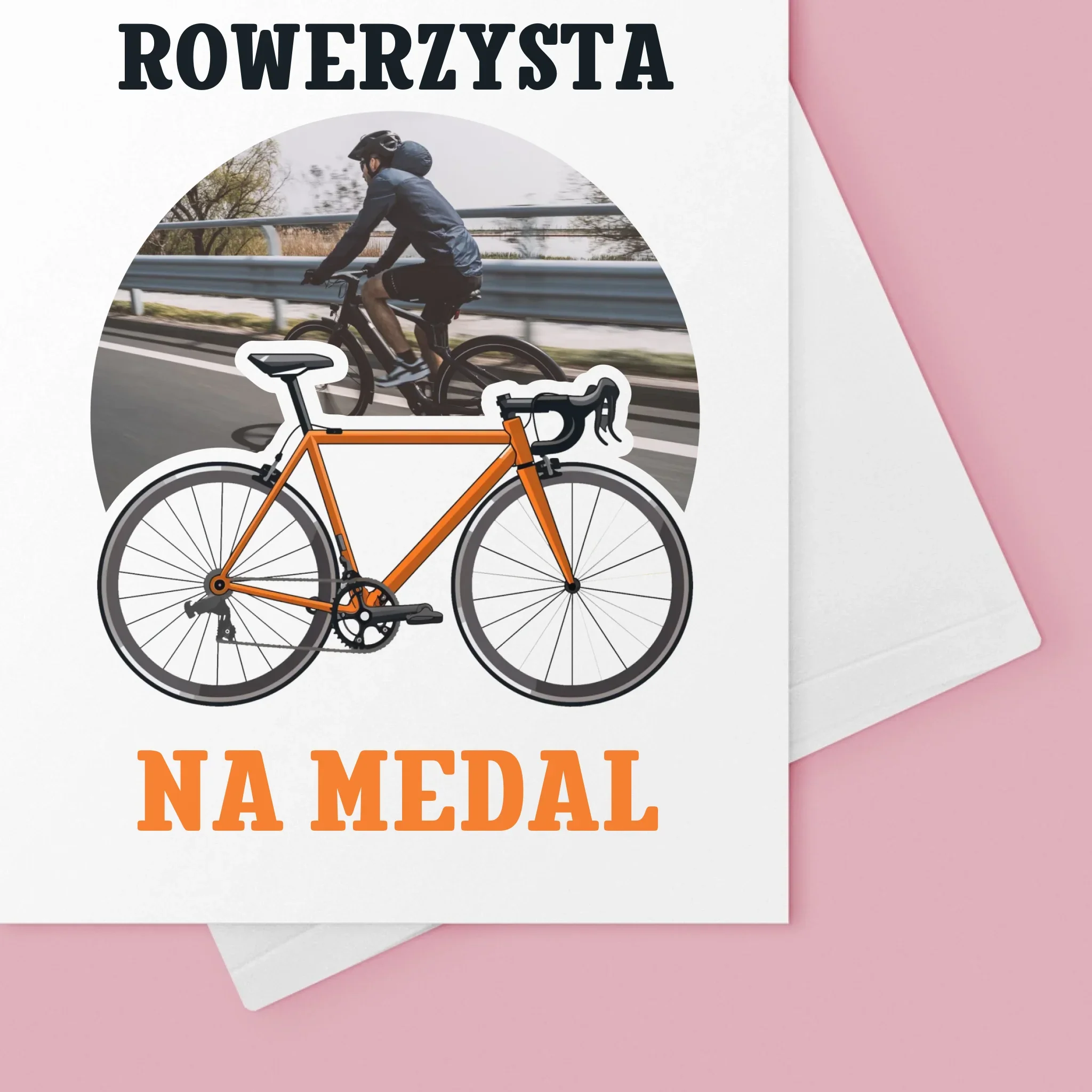 Zdjęcie I Podpis: Rowerzysta Na Medal - Kartka z Życzeniami - Image 4