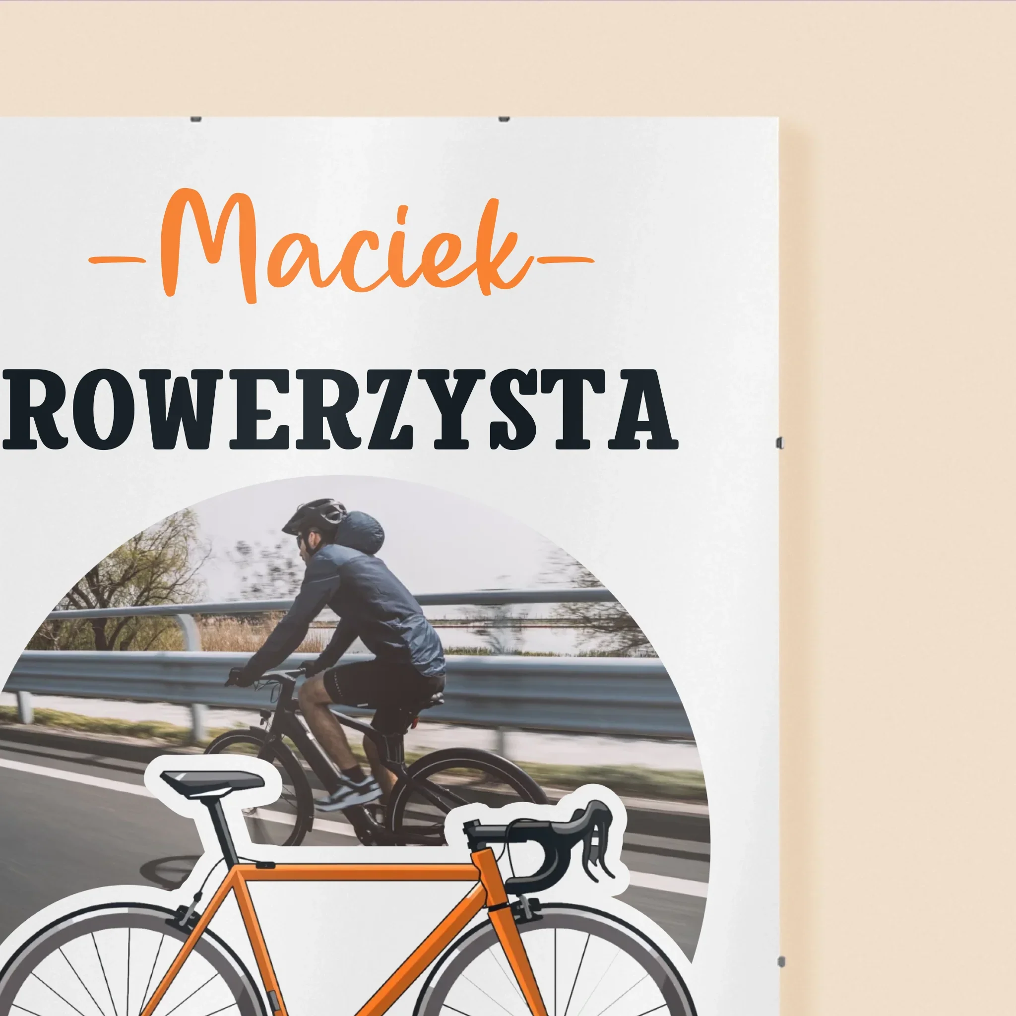 Zdjęcie I Podpis: Rowerzysta Na Medal - Personalizowany Plakat - Image 3