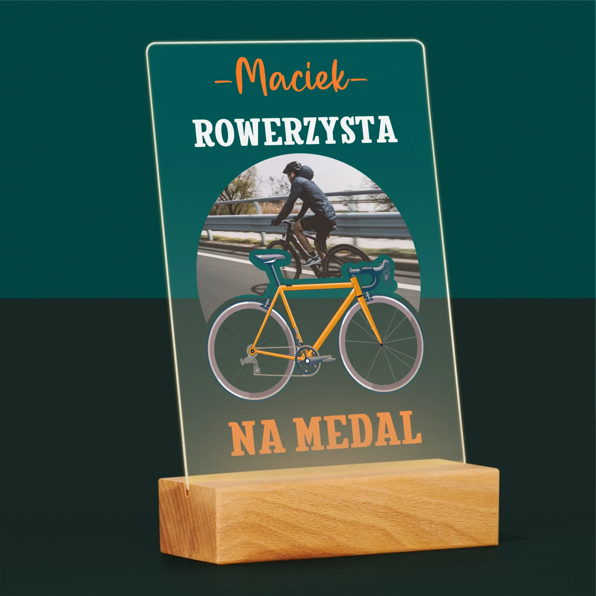 Zdjęcie I Podpis: Rowerzysta Na Medal - Wydruk Na Szkle Akrylowym - Image 5