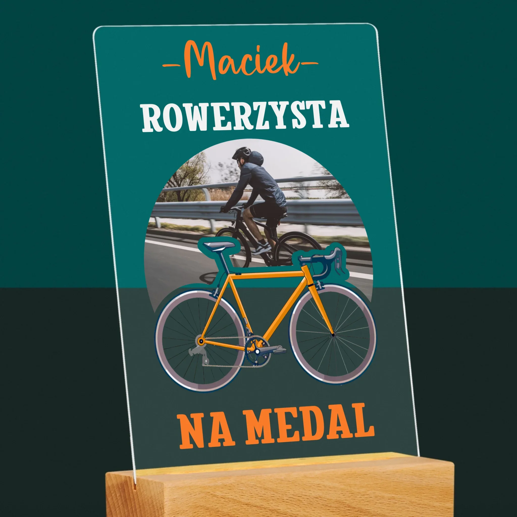 Zdjęcie I Podpis: Rowerzysta Na Medal - Wydruk Na Szkle Akrylowym - Image 6