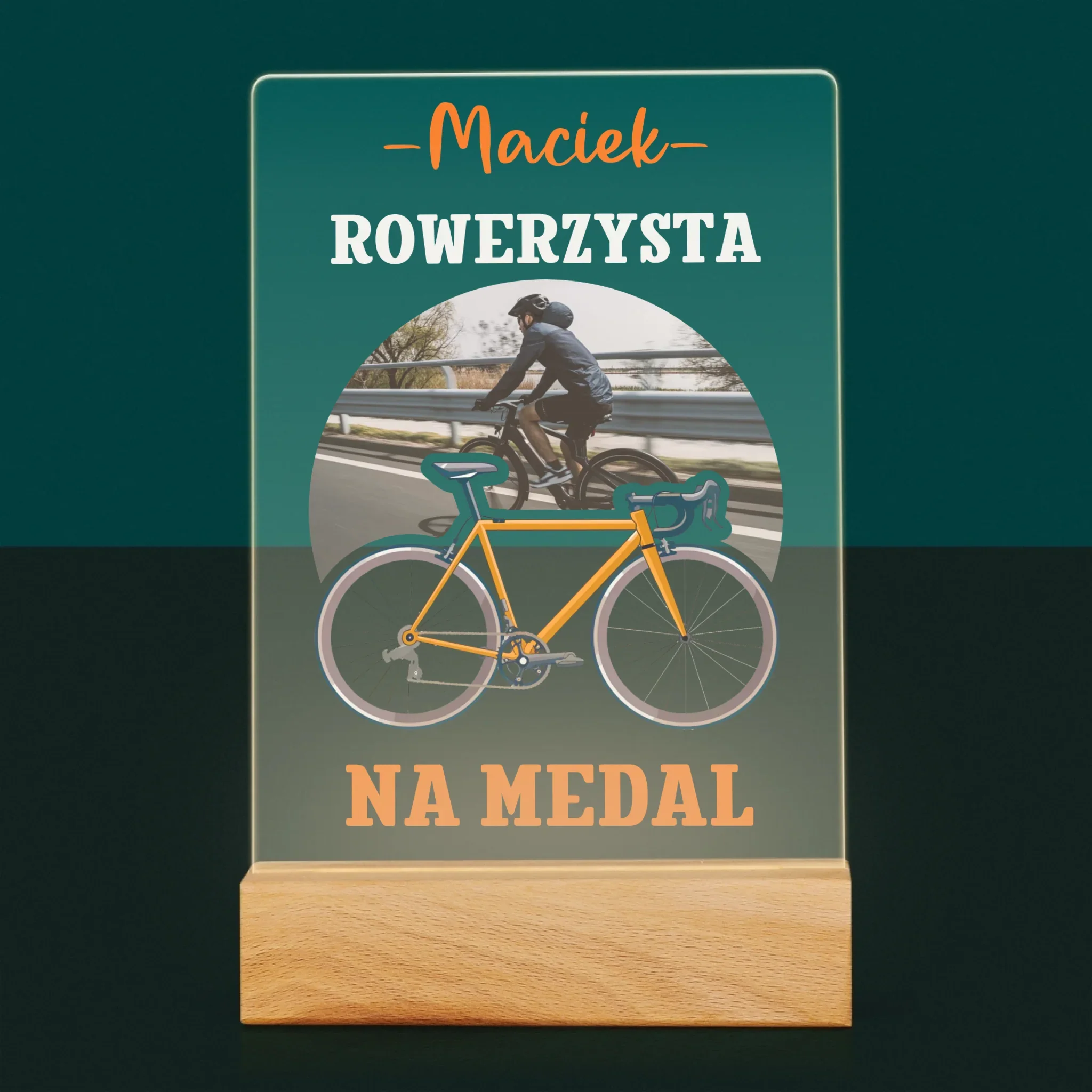 Zdjęcie I Podpis: Rowerzysta Na Medal - Wydruk Na Szkle Akrylowym - Image 7