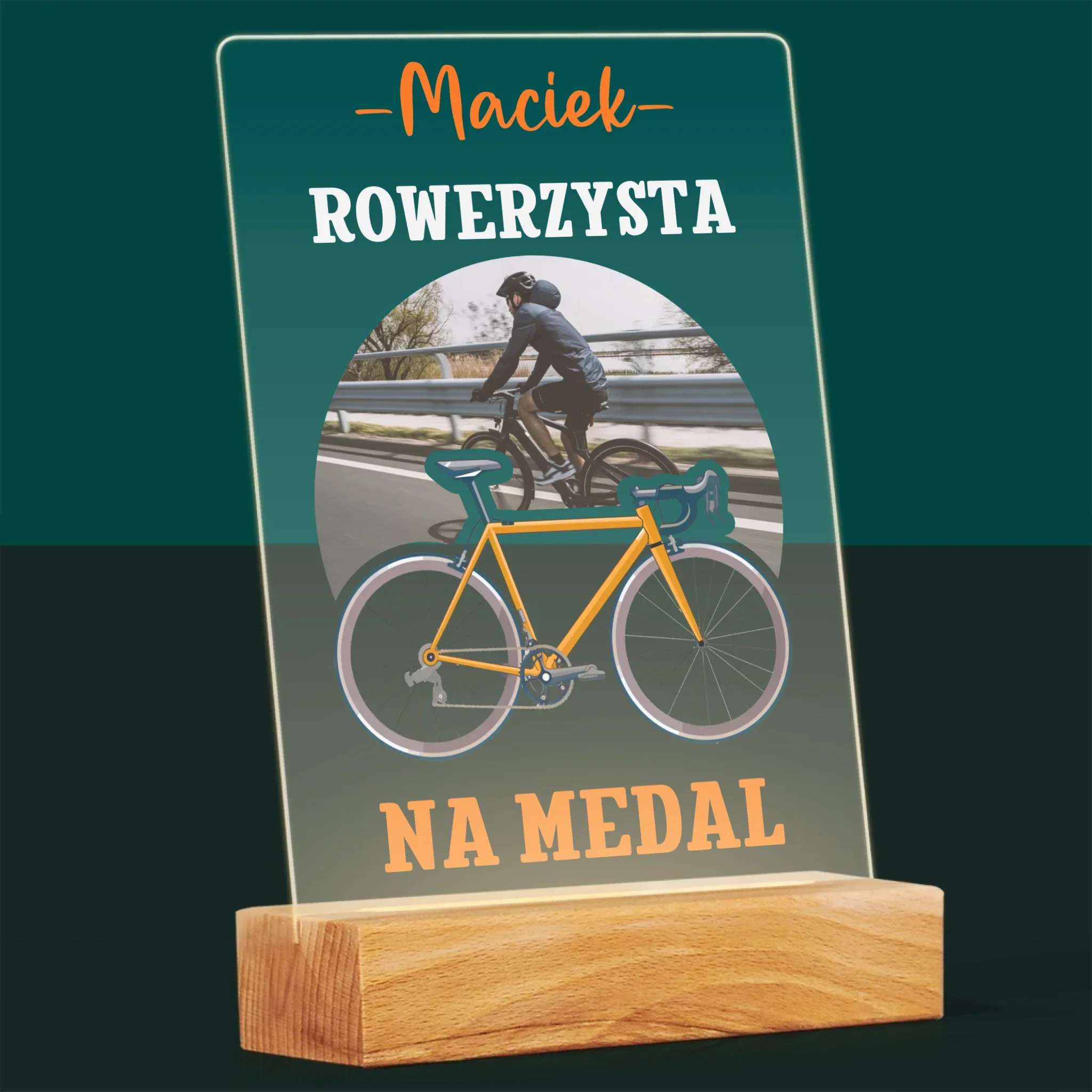 Zdjęcie I Podpis: Rowerzysta Na Medal - Wydruk Na Szkle Akrylowym - Image 8