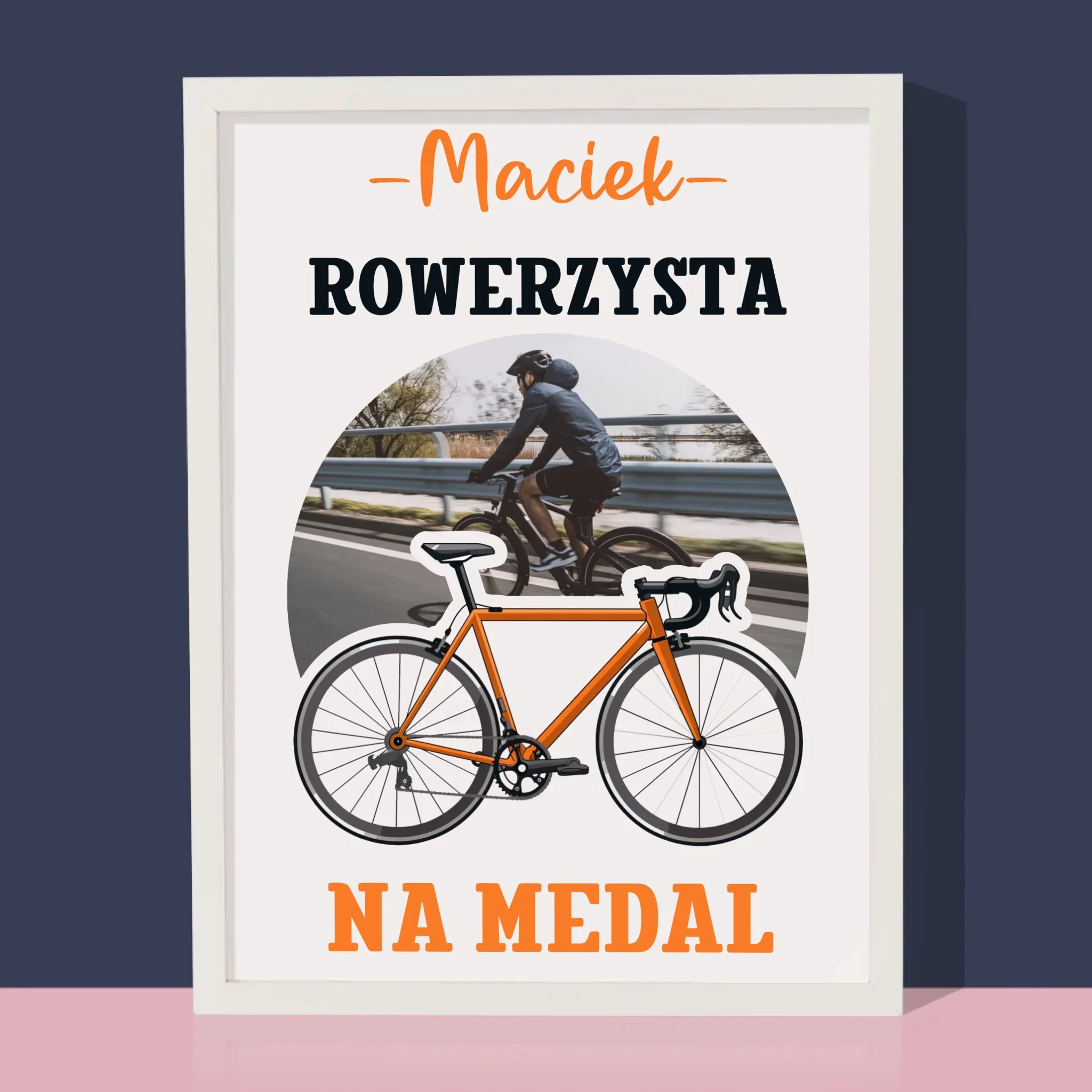 Zdjęcie I Podpis: Rowerzysta Na Medal - Wydruk Obramowany - Image 4