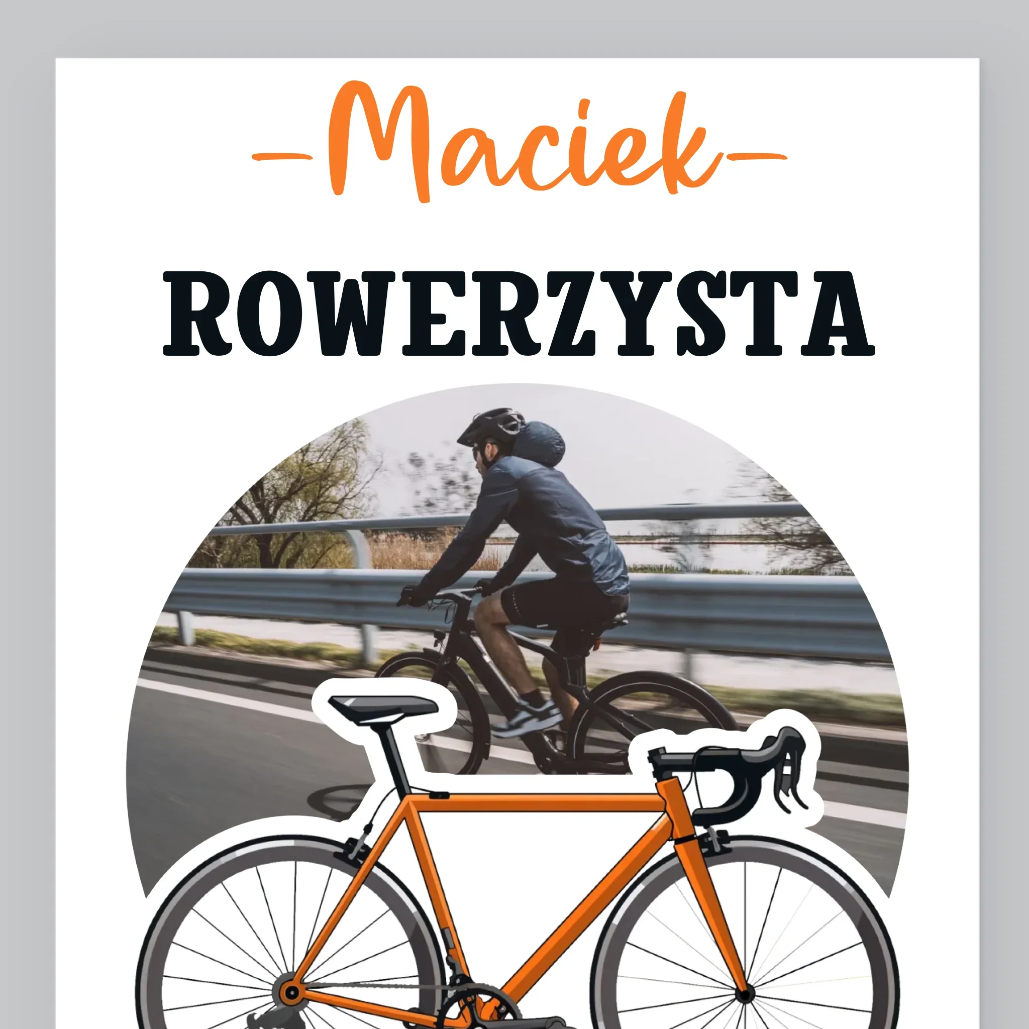 Zdjęcie I Podpis: Rowerzysta Na Medal - Wydruk Obramowany - Image 9
