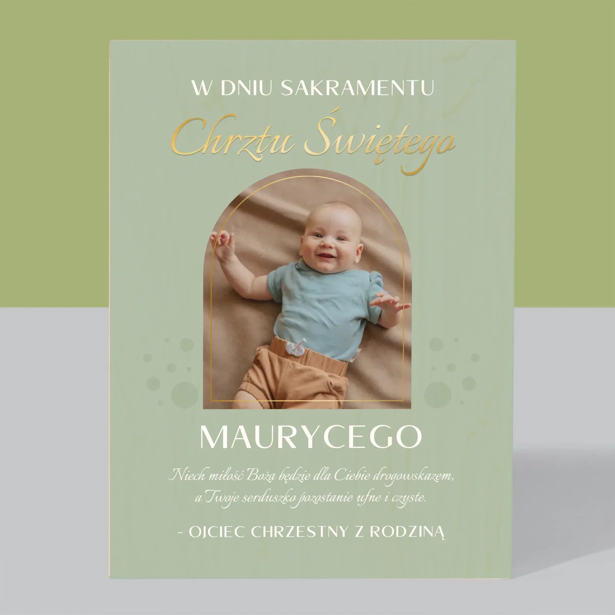 Zdjęcie i Podpis: Sakrament Chrztu Świętego - Wydruk Na Drewnie - Image 3
