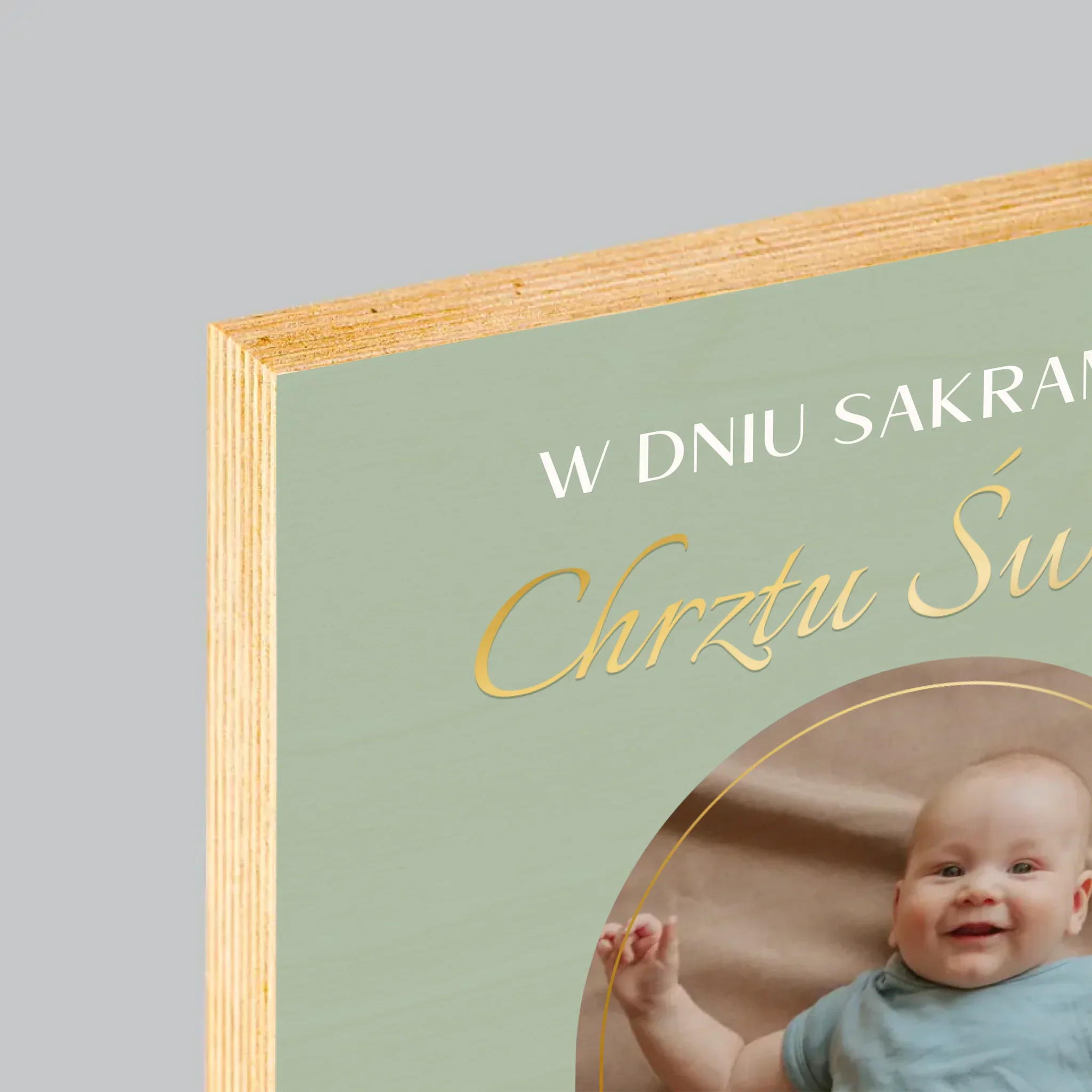 Zdjęcie i Podpis: Sakrament Chrztu Świętego - Wydruk Na Drewnie - Image 4