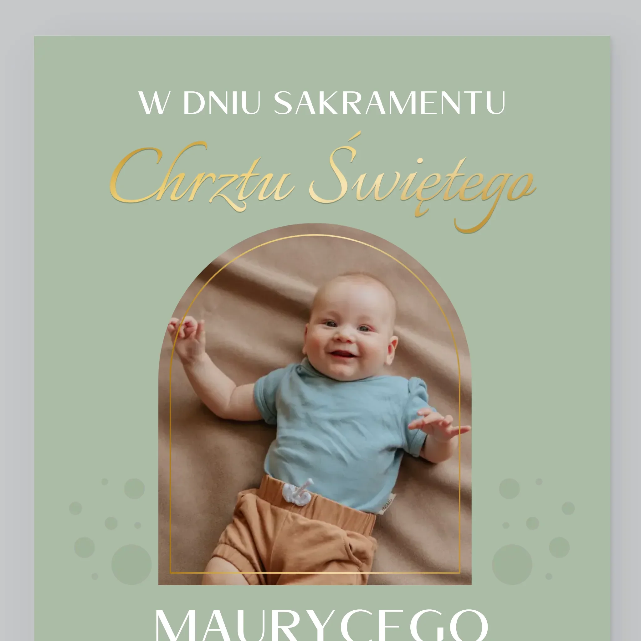 Zdjęcie i Podpis: Sakrament Chrztu Świętego - Wydruk Obramowany - Image 2
