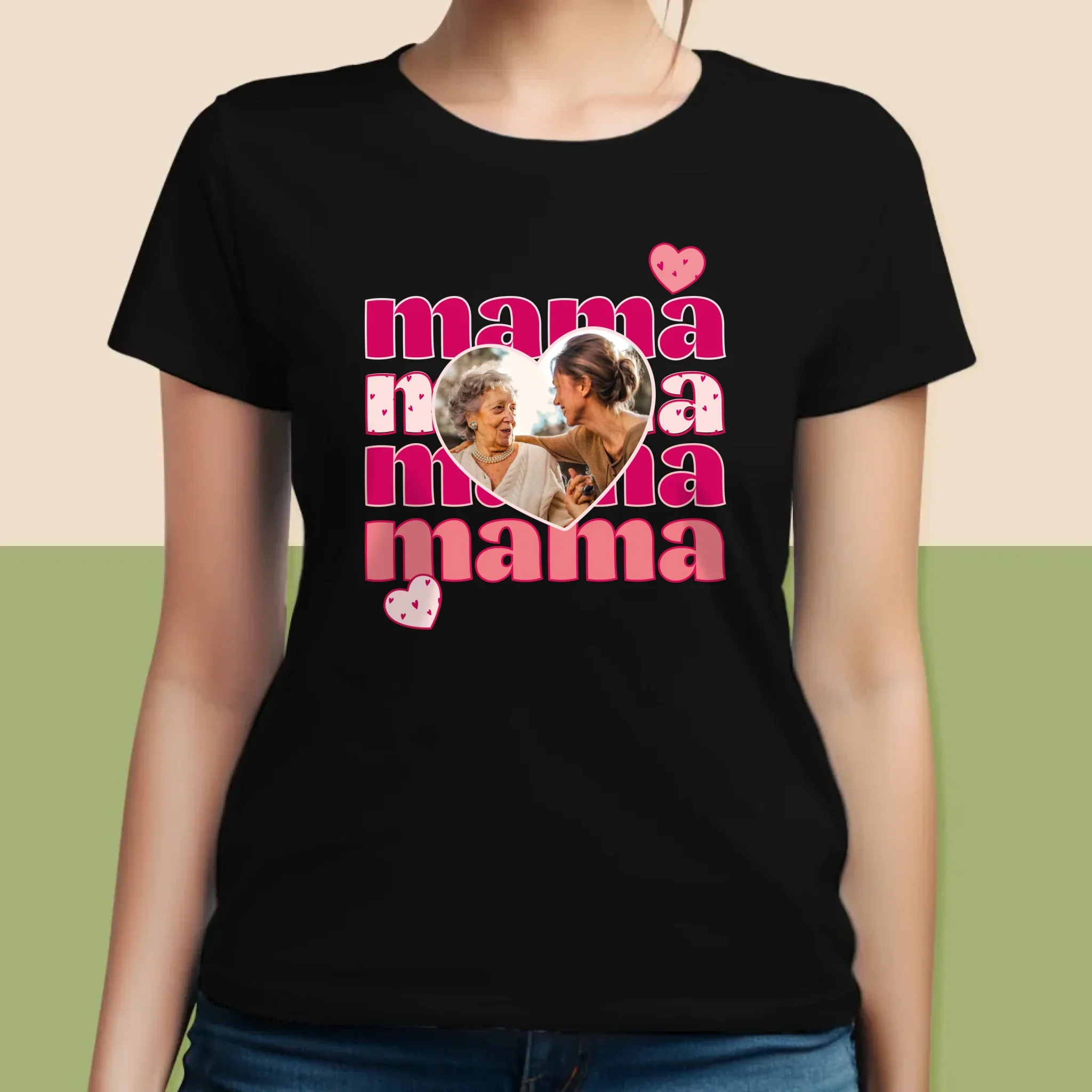 Zdjęcie i Podpis: Słowa Mama - Koszulka Damska z Nadrukiem - Image 5