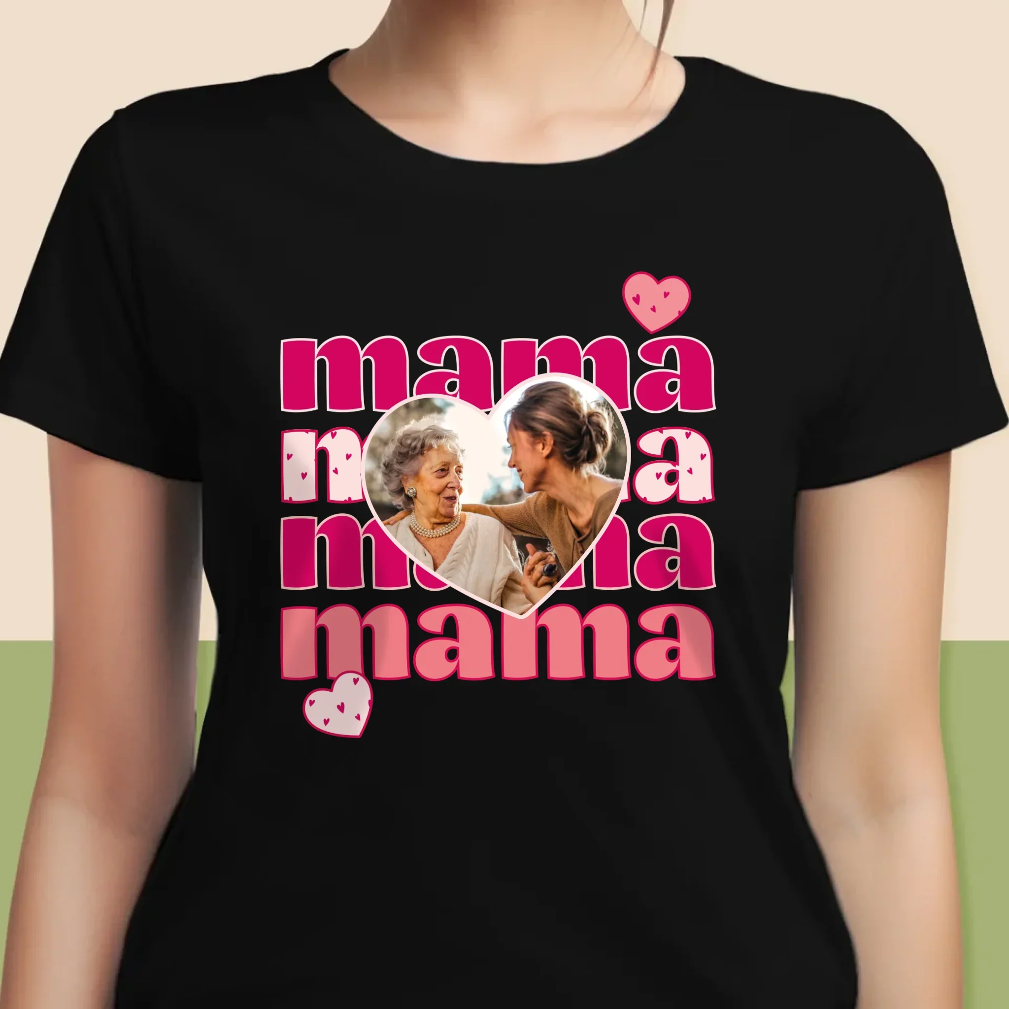 Zdjęcie i Podpis: Słowa Mama - Koszulka Damska z Nadrukiem - Image 6