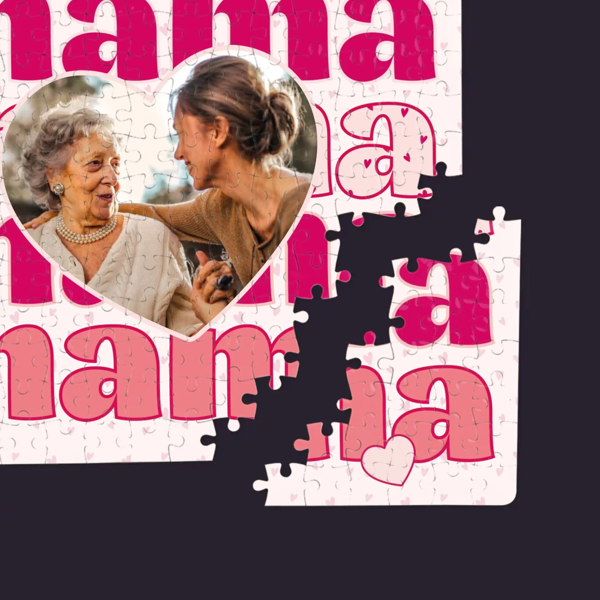 Zdjęcie i Podpis: Słowa Mama - Personalizowane Puzzle - Image 2