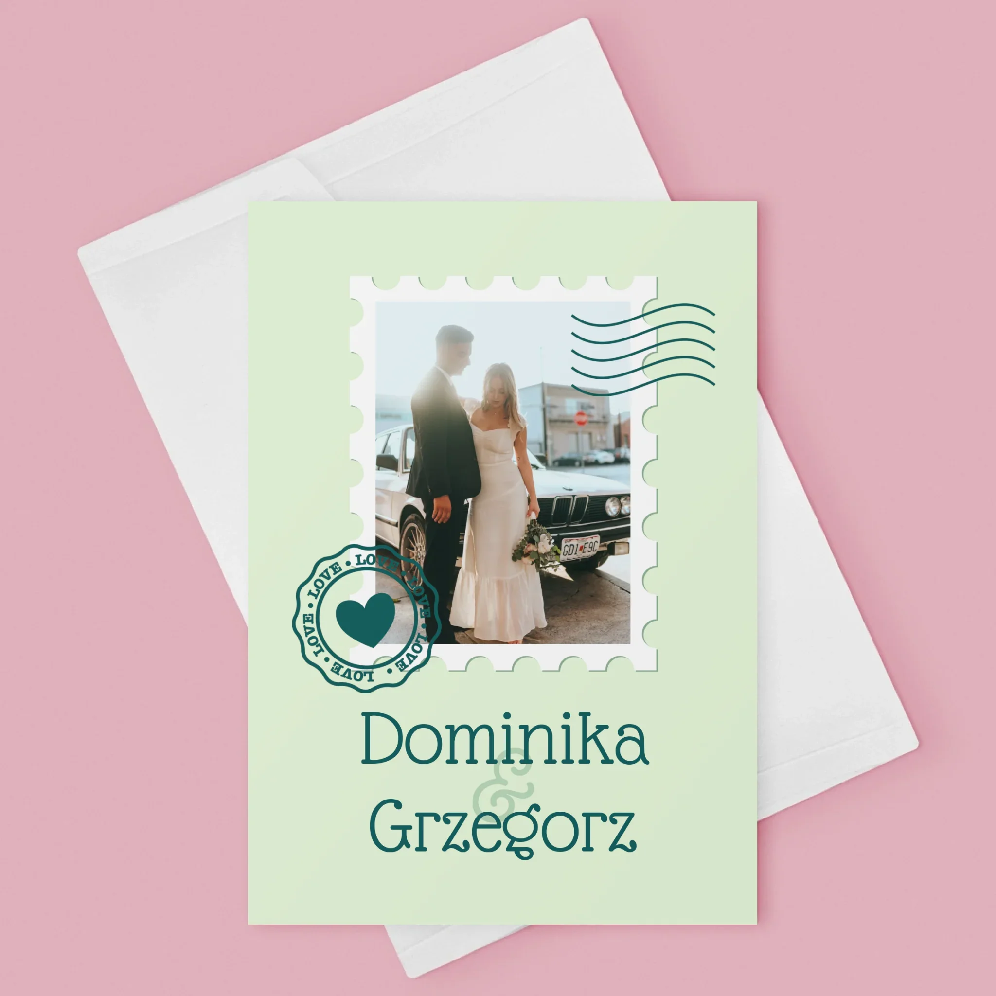 Zdjęcie i Podpis: Ślubna Pocztówka - Kartka z Życzeniami - Image 3