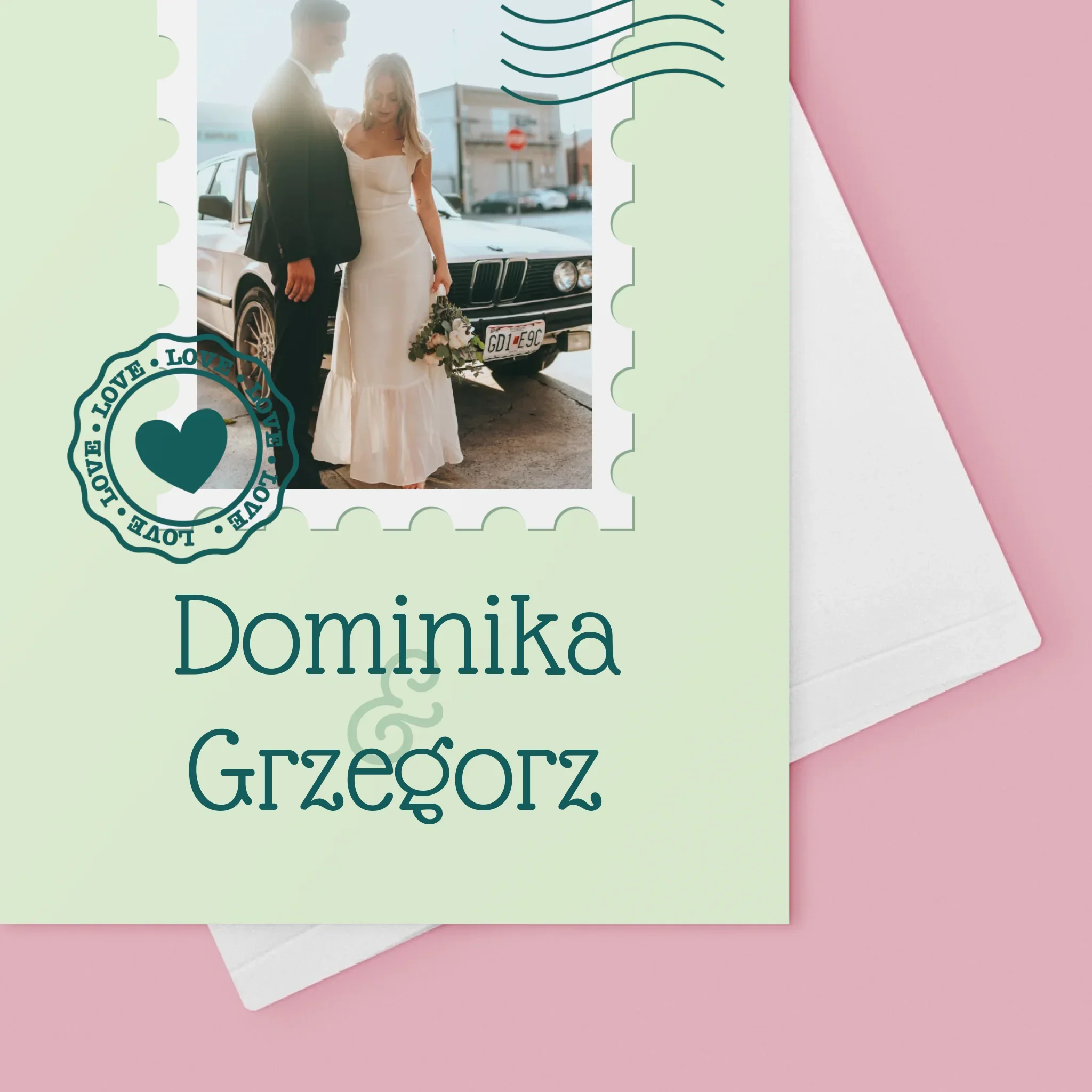 Zdjęcie i Podpis: Ślubna Pocztówka - Kartka z Życzeniami - Image 4