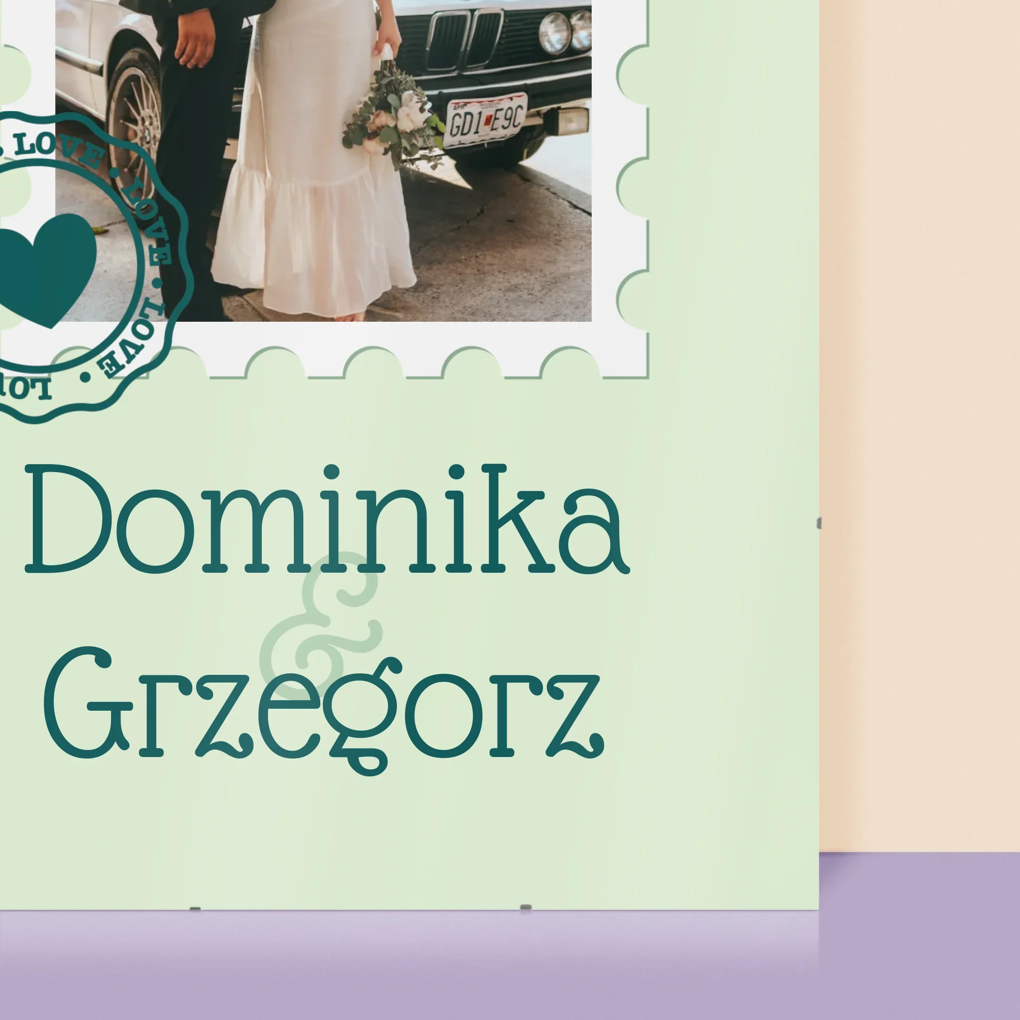 Zdjęcie i Podpis: Ślubna Pocztówka - Personalizowany Plakat - Image 2