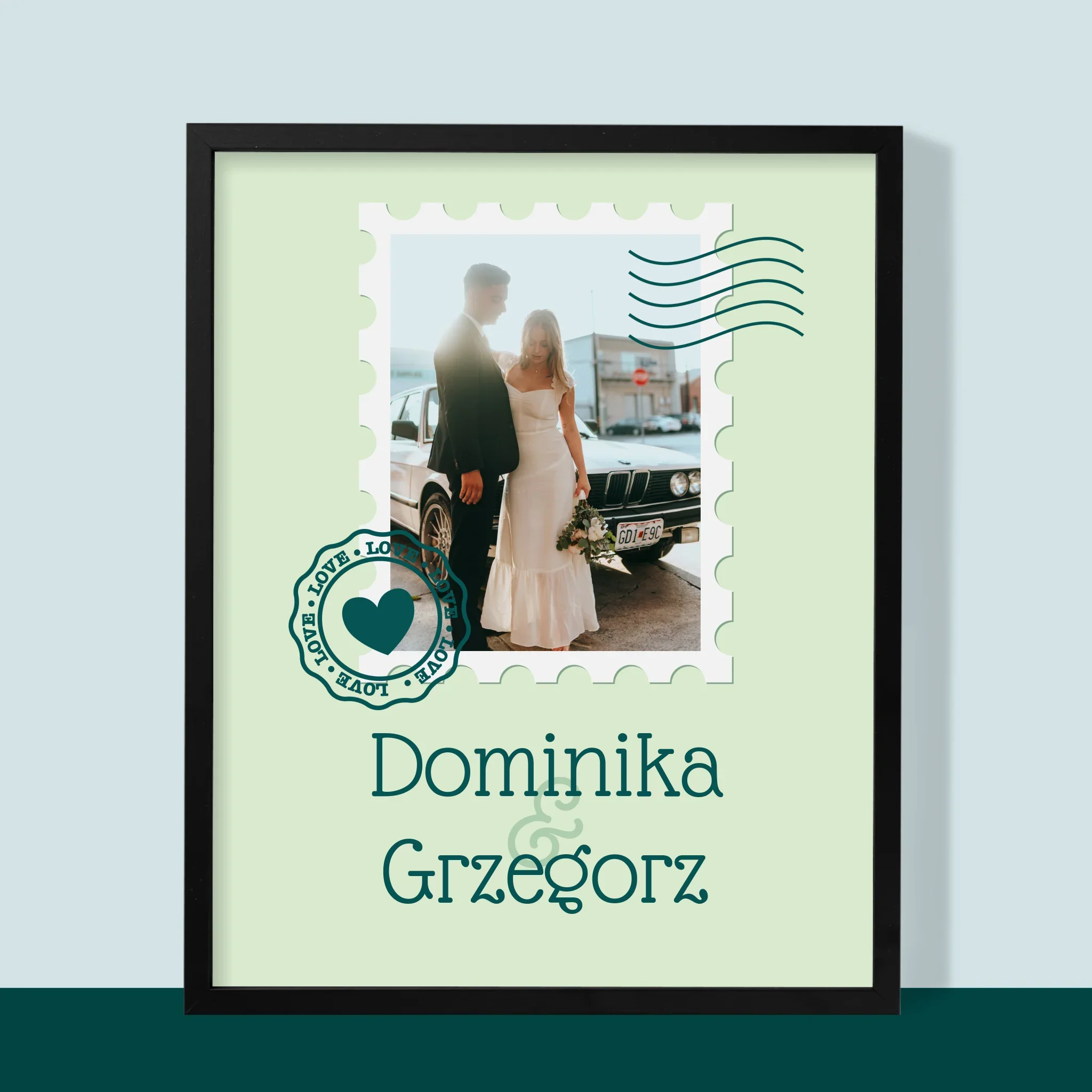 Zdjęcie i Podpis: Ślubna Pocztówka - Wydruk Obramowany - Image 5