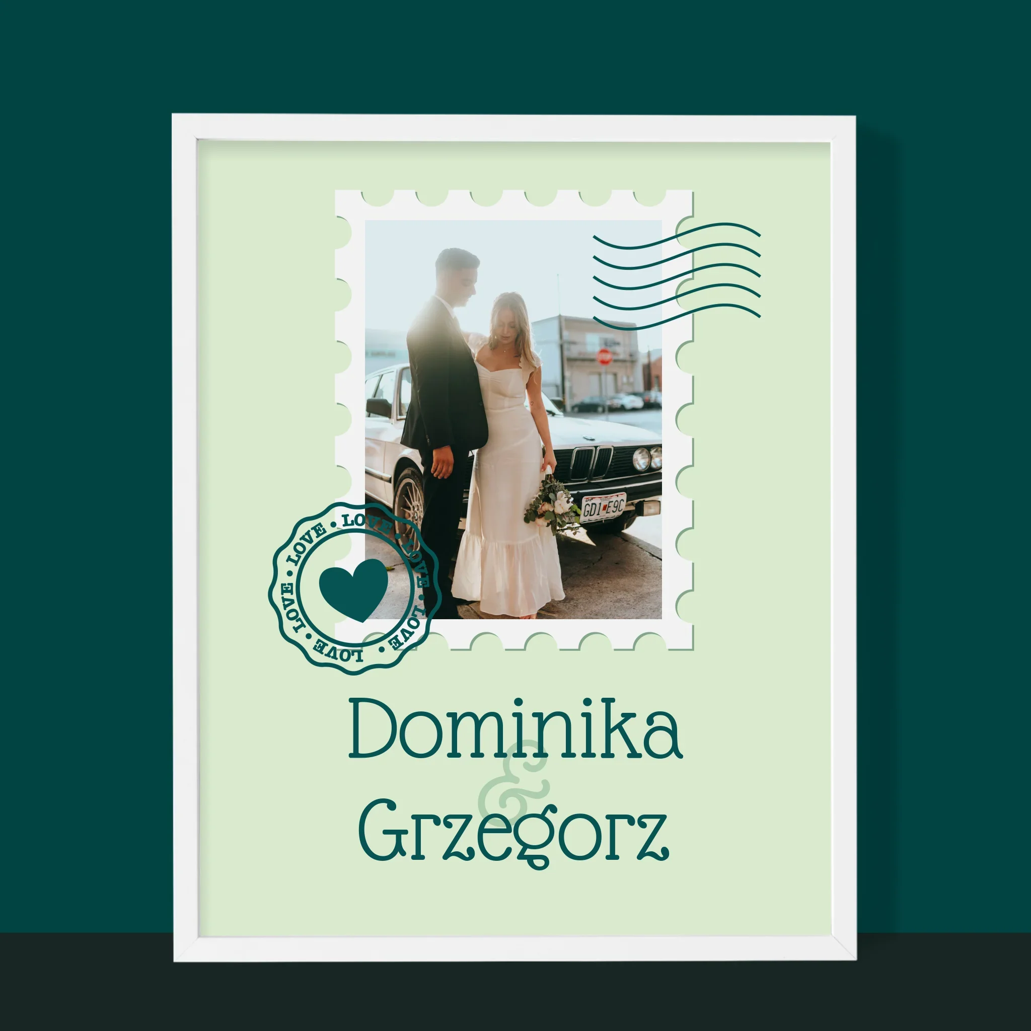 Zdjęcie i Podpis: Ślubna Pocztówka - Wydruk Obramowany - Image 6