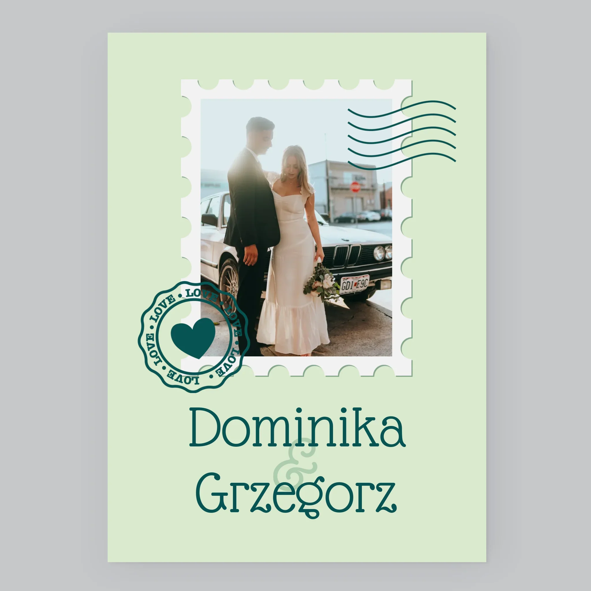 Zdjęcie i Podpis: Ślubna Pocztówka - Wydruk Obramowany - Image 7