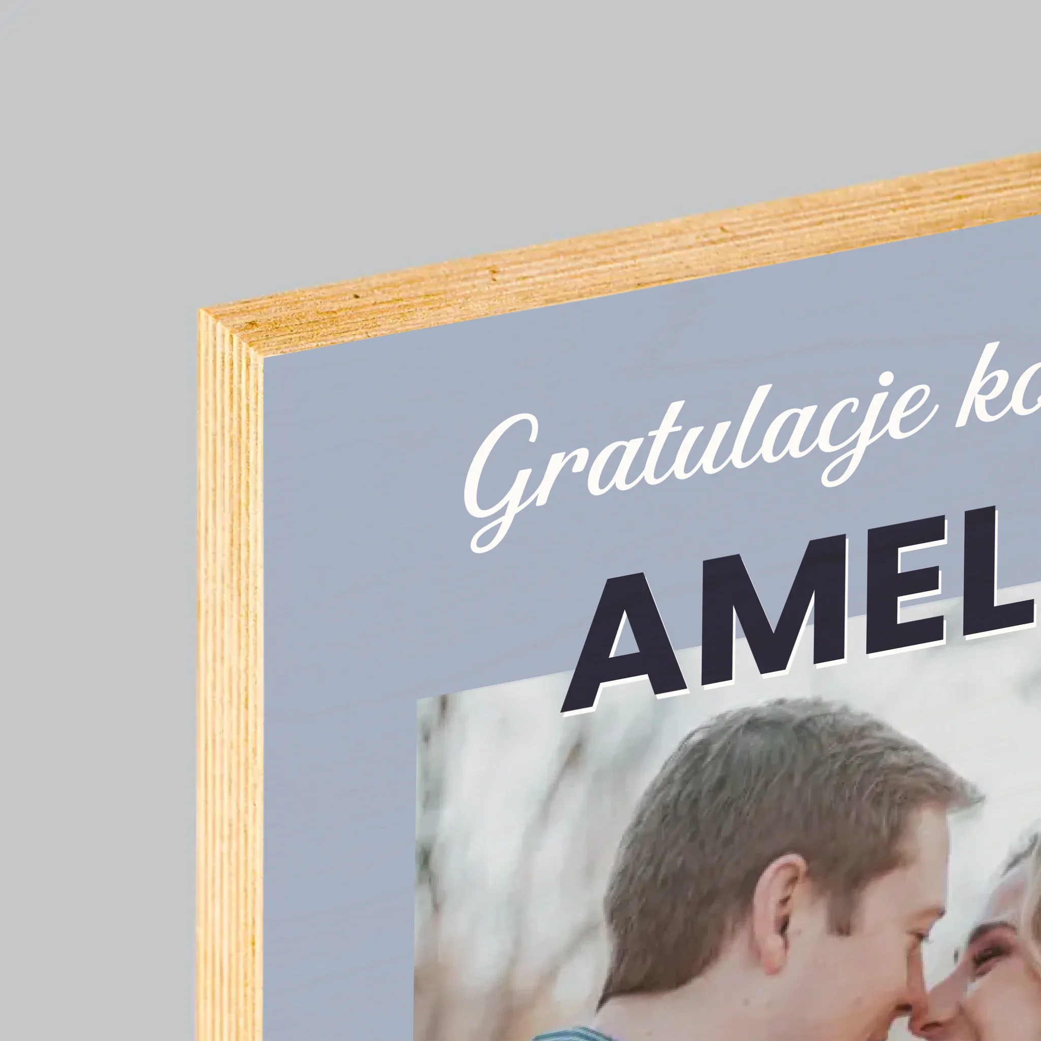 Zdjęcie i Podpis: Ślubne Gratulacje - Wydruk Na Drewnie - Image 4