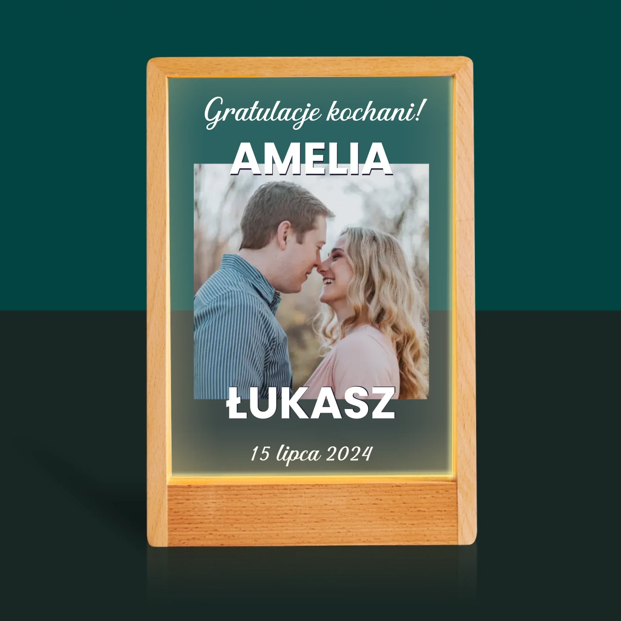 Zdjęcie i Podpis: Ślubne Gratulacje - Wydruk Na Szkle Akrylowym - Image 10