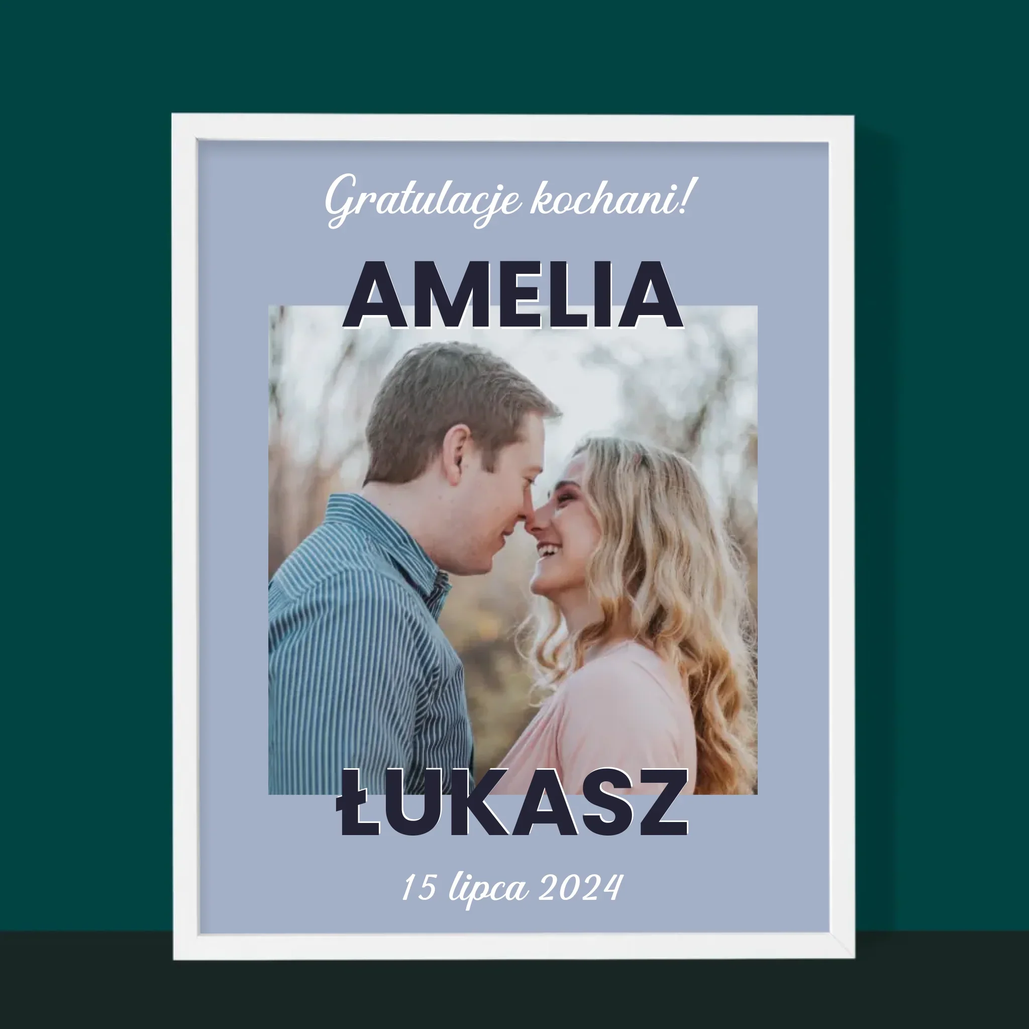 Zdjęcie i Podpis: Ślubne Gratulacje - Wydruk Obramowany - Image 10