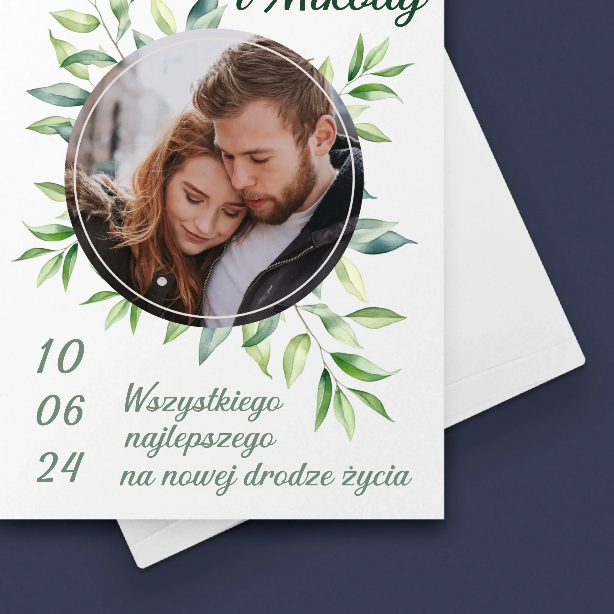 Zdjęcie i Podpis: Ślubne Listki - Kartka z Życzeniami - Image 4