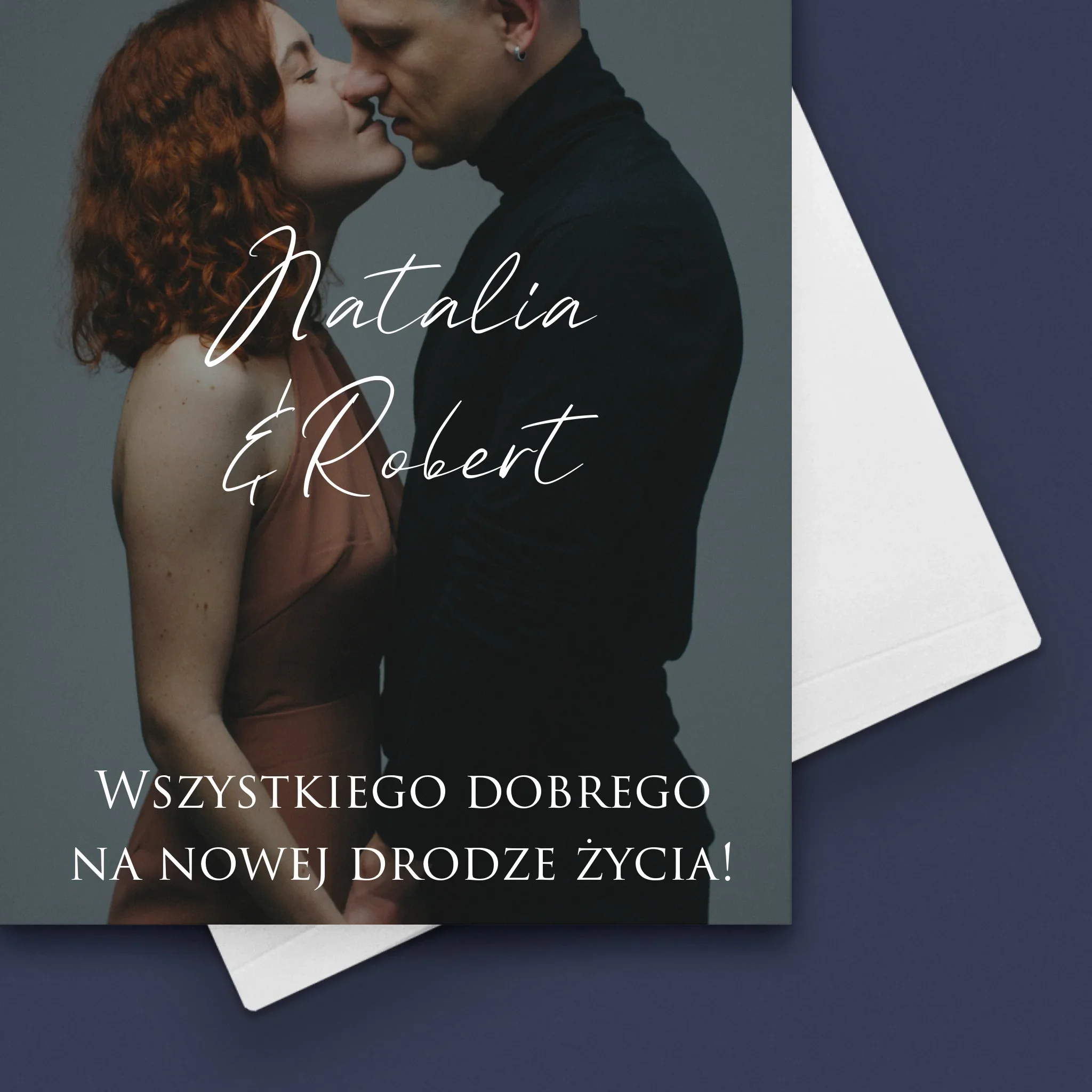 Zdjęcie i Podpis: Ślubne Zdjęcie Życzenia - Kartka z Życzeniami - Image 4