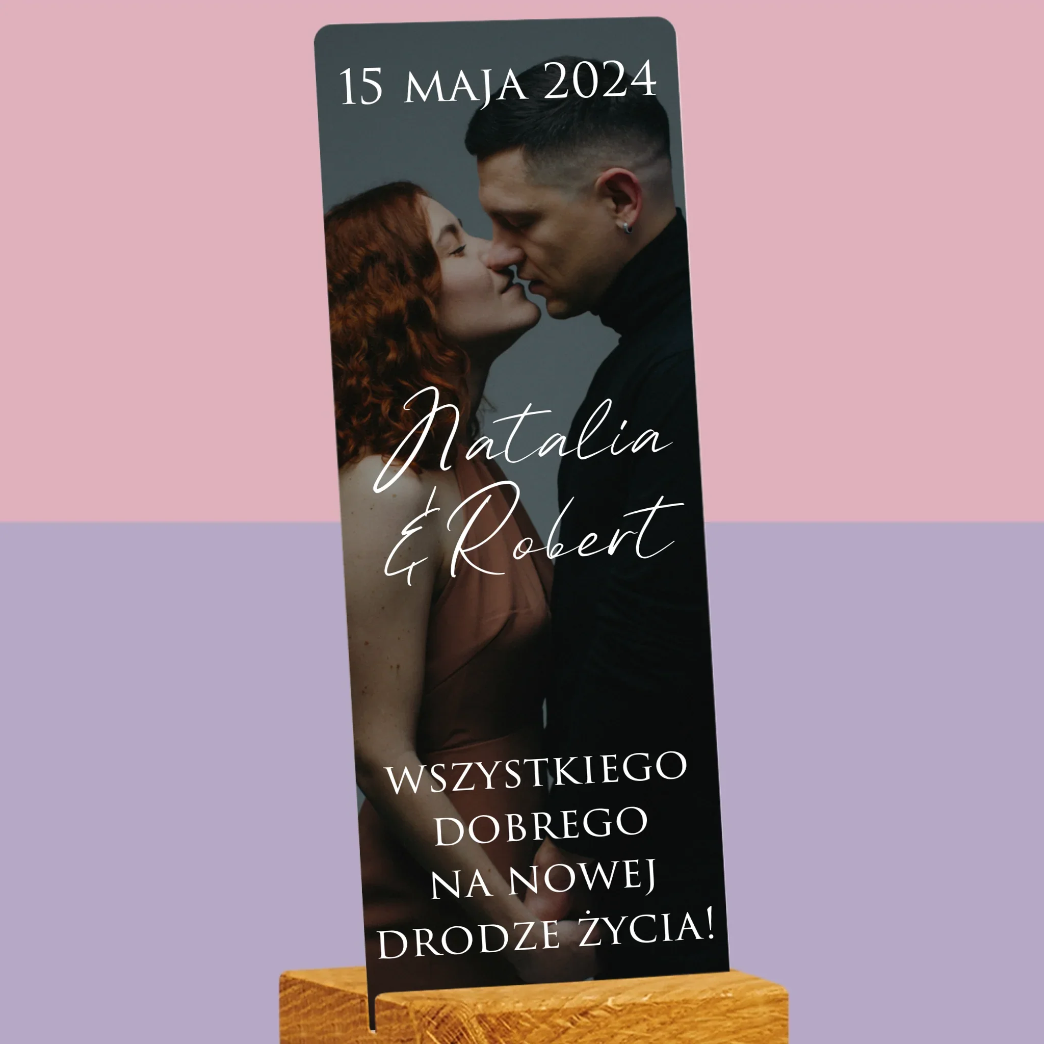 Zdjęcie i Podpis: Ślubne Zdjęcie Życzenia - Zdjęcie Na Szkle Akrylowym Fotobudka - Image 2