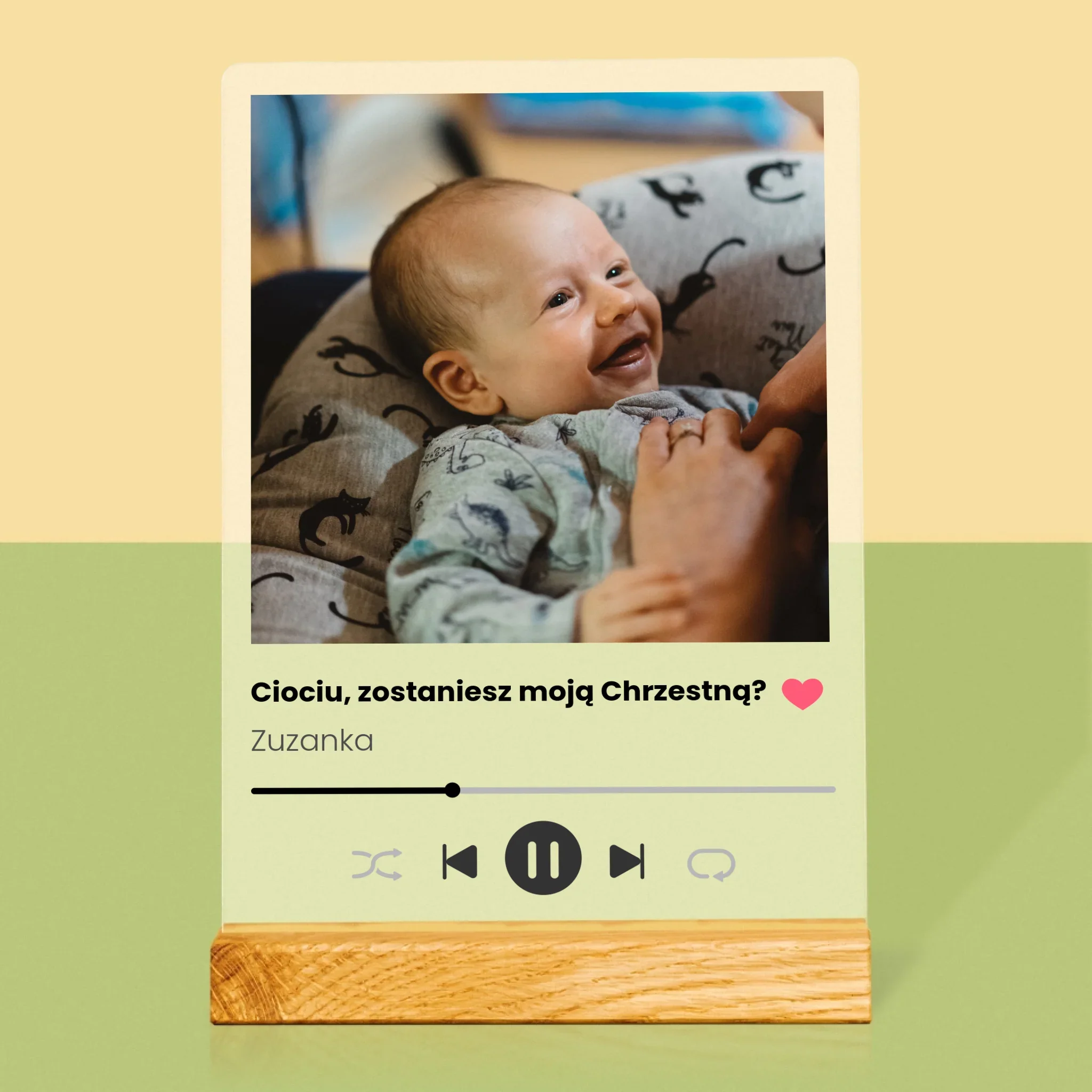 Zdjęcie I Podpis: Spotify Dla Chrzestnej - Wydruk Na Szkle Akrylowym - Image 3