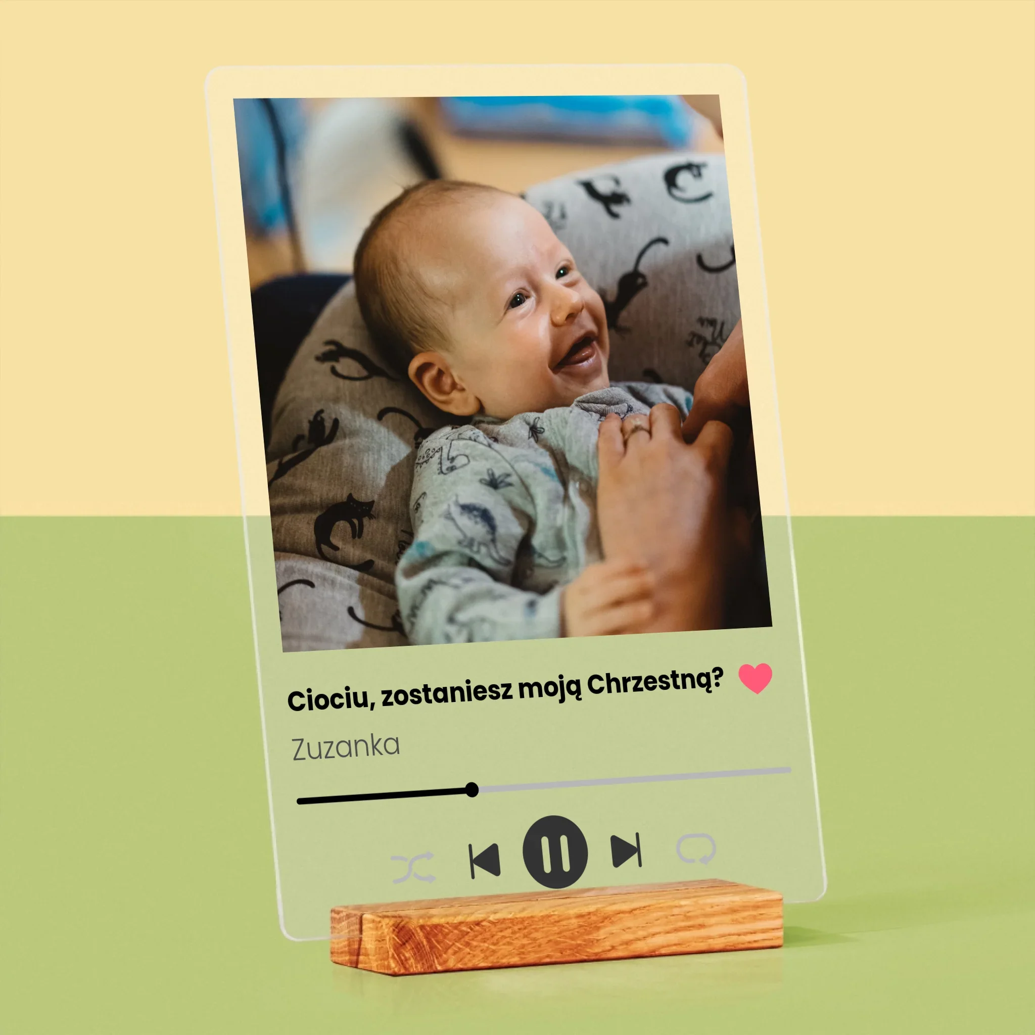 Zdjęcie I Podpis: Spotify Dla Chrzestnej - Wydruk Na Szkle Akrylowym - Image 4