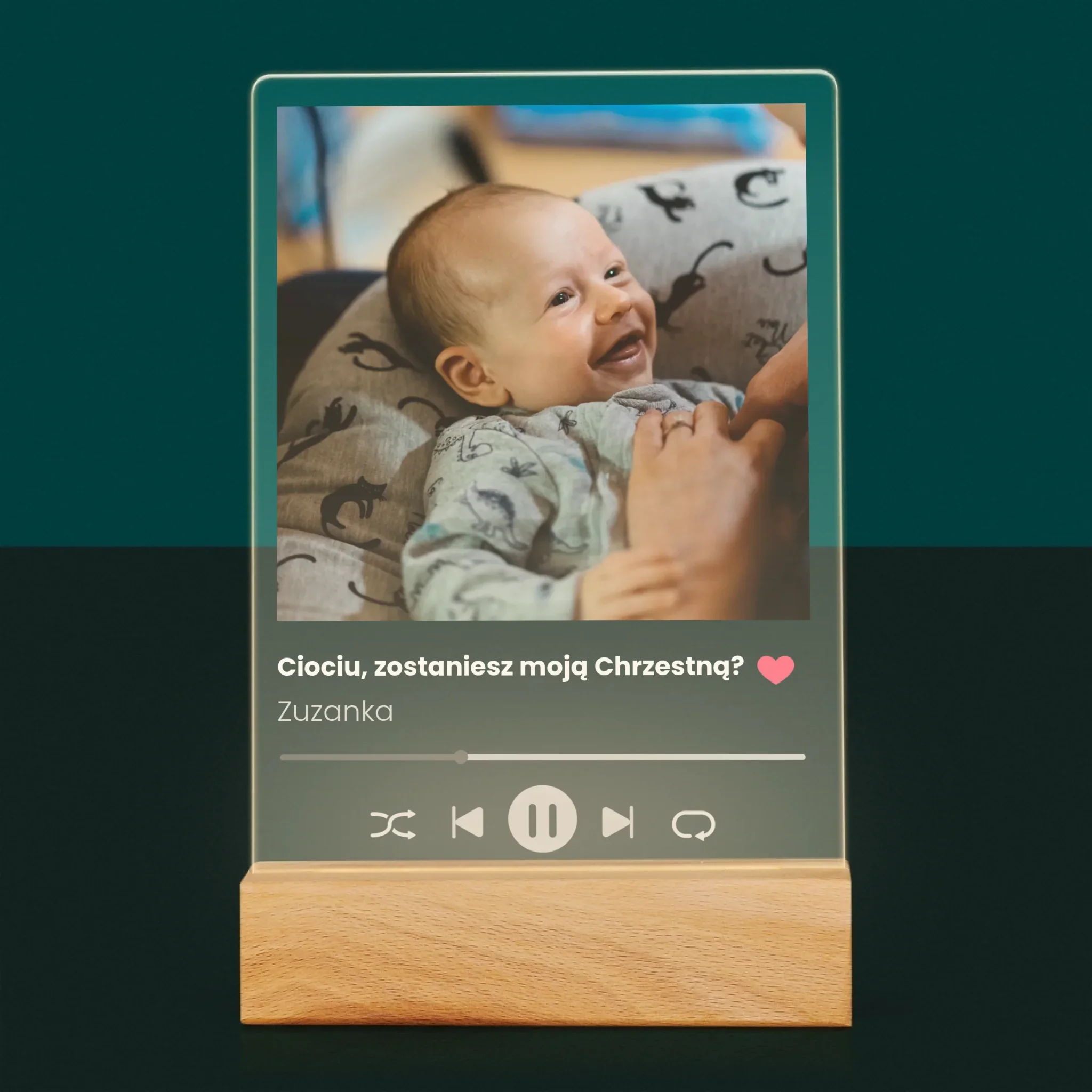 Zdjęcie I Podpis: Spotify Dla Chrzestnej - Wydruk Na Szkle Akrylowym - Image 7