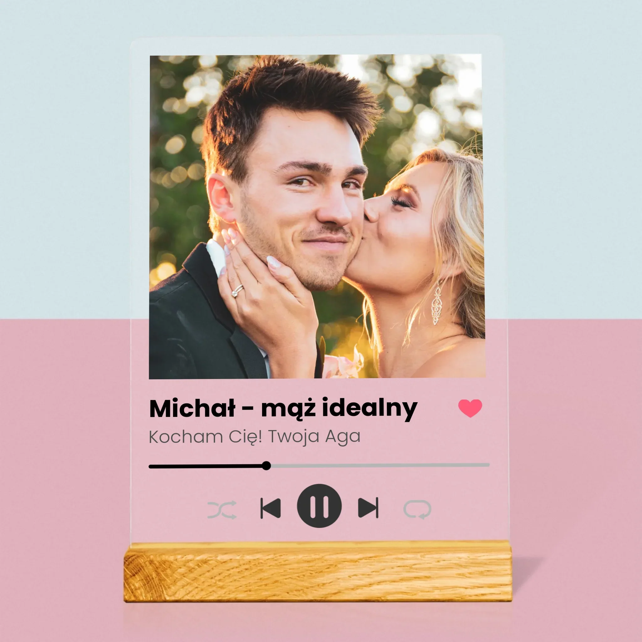 Zdjęcie I Podpis: Spotify Dla Męża - Wydruk Na Szkle Akrylowym - Image 3
