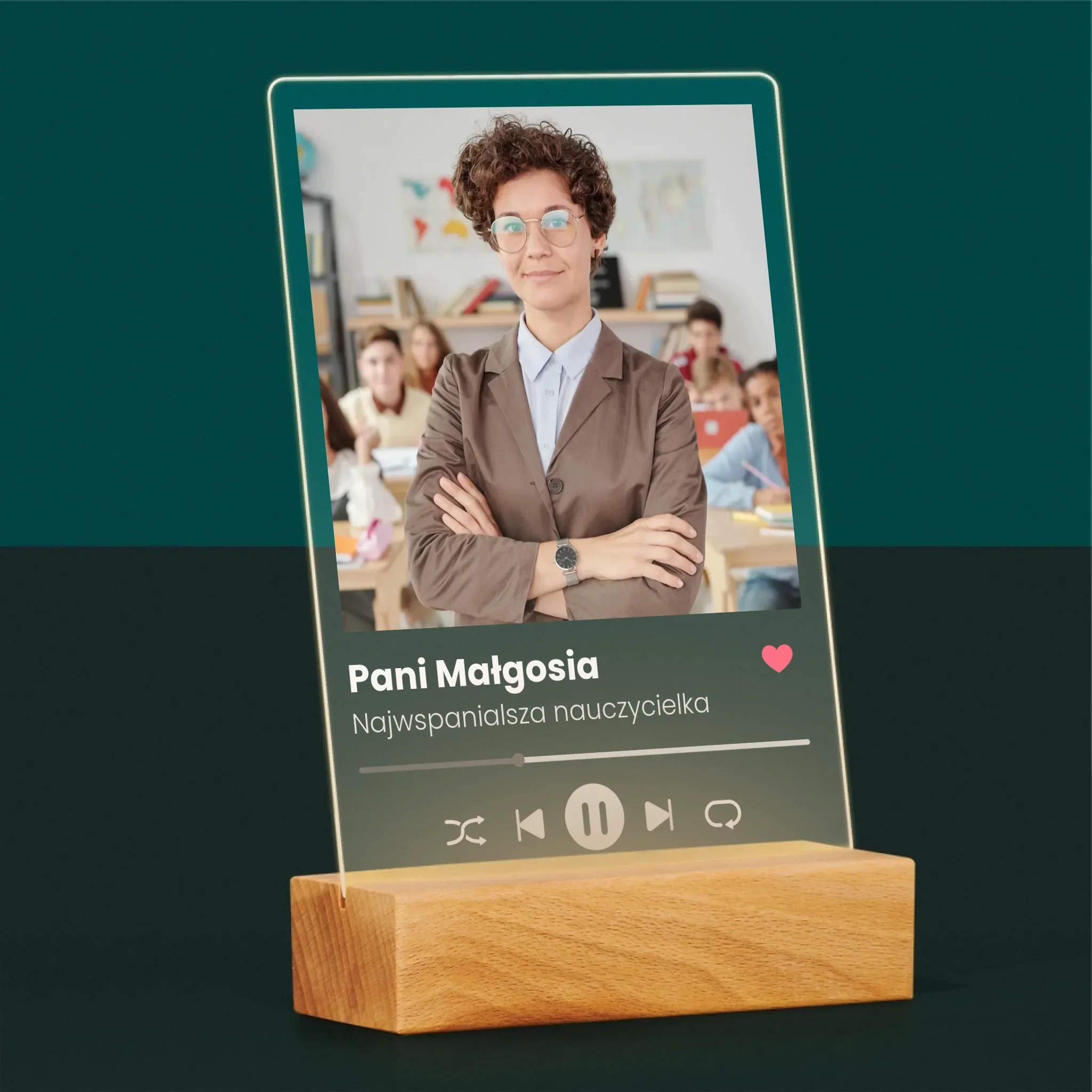 Zdjęcie I Podpis: Spotify Dla Nauczyciela - Wydruk Na Szkle Akrylowym - Image 5