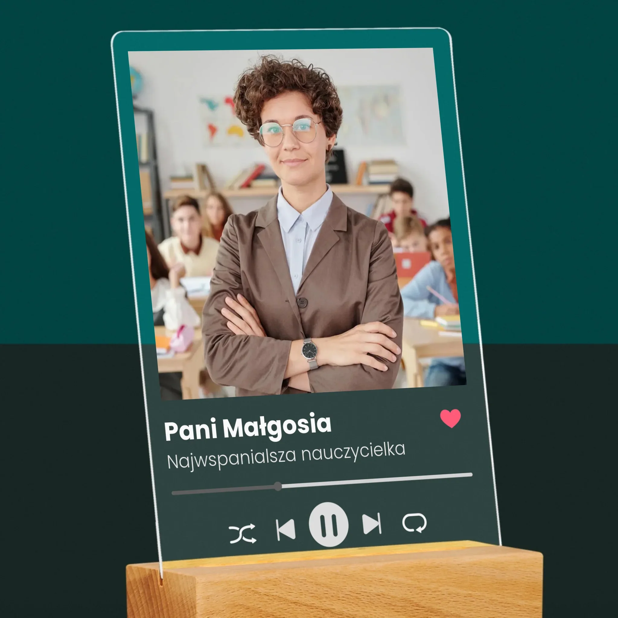 Zdjęcie I Podpis: Spotify Dla Nauczyciela - Wydruk Na Szkle Akrylowym - Image 6