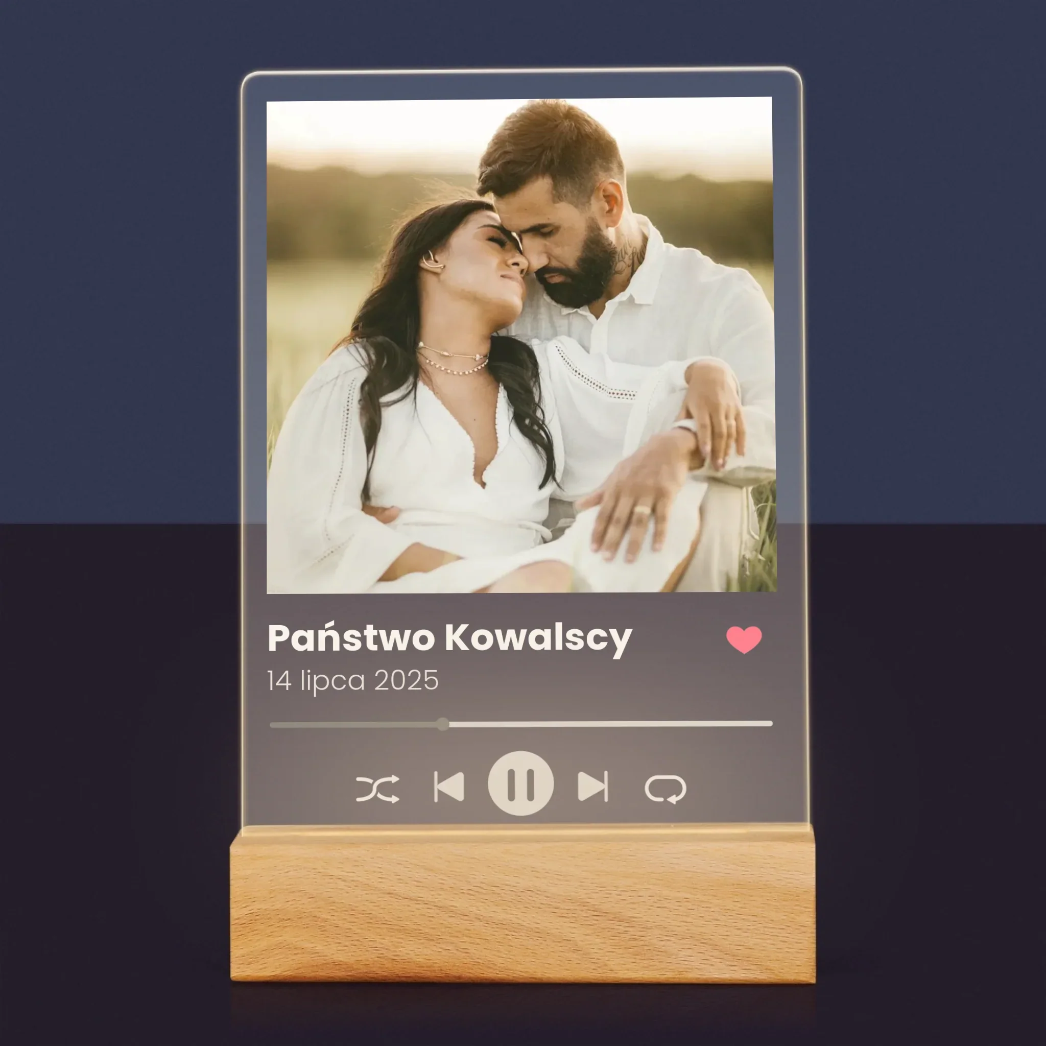 Zdjęcie I Podpis: Spotify Dla Pary Młodej - Wydruk Na Szkle Akrylowym - Image 7