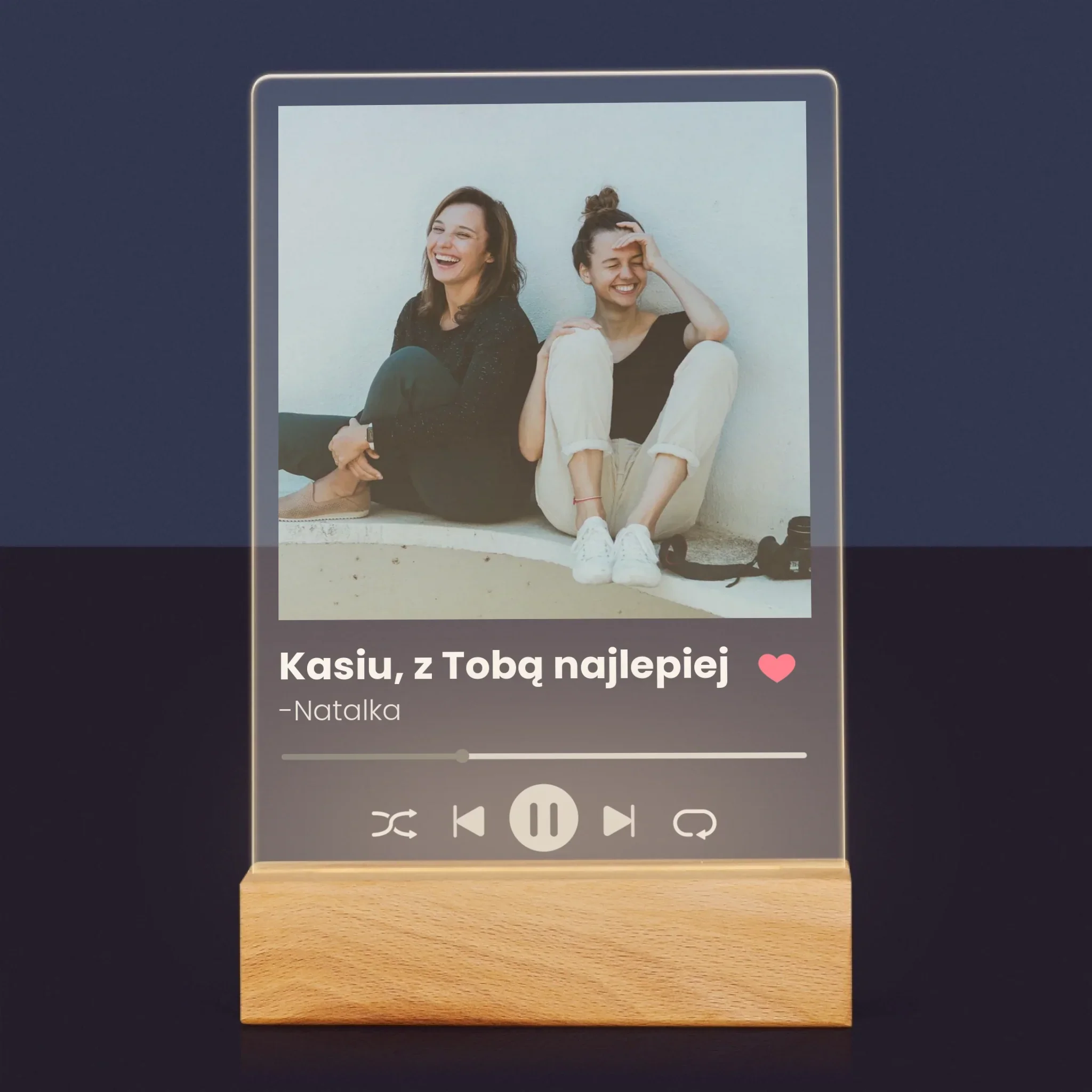Zdjęcie I Podpis: Spotify Dla Przyjaciółki - Wydruk Na Szkle Akrylowym - Image 7