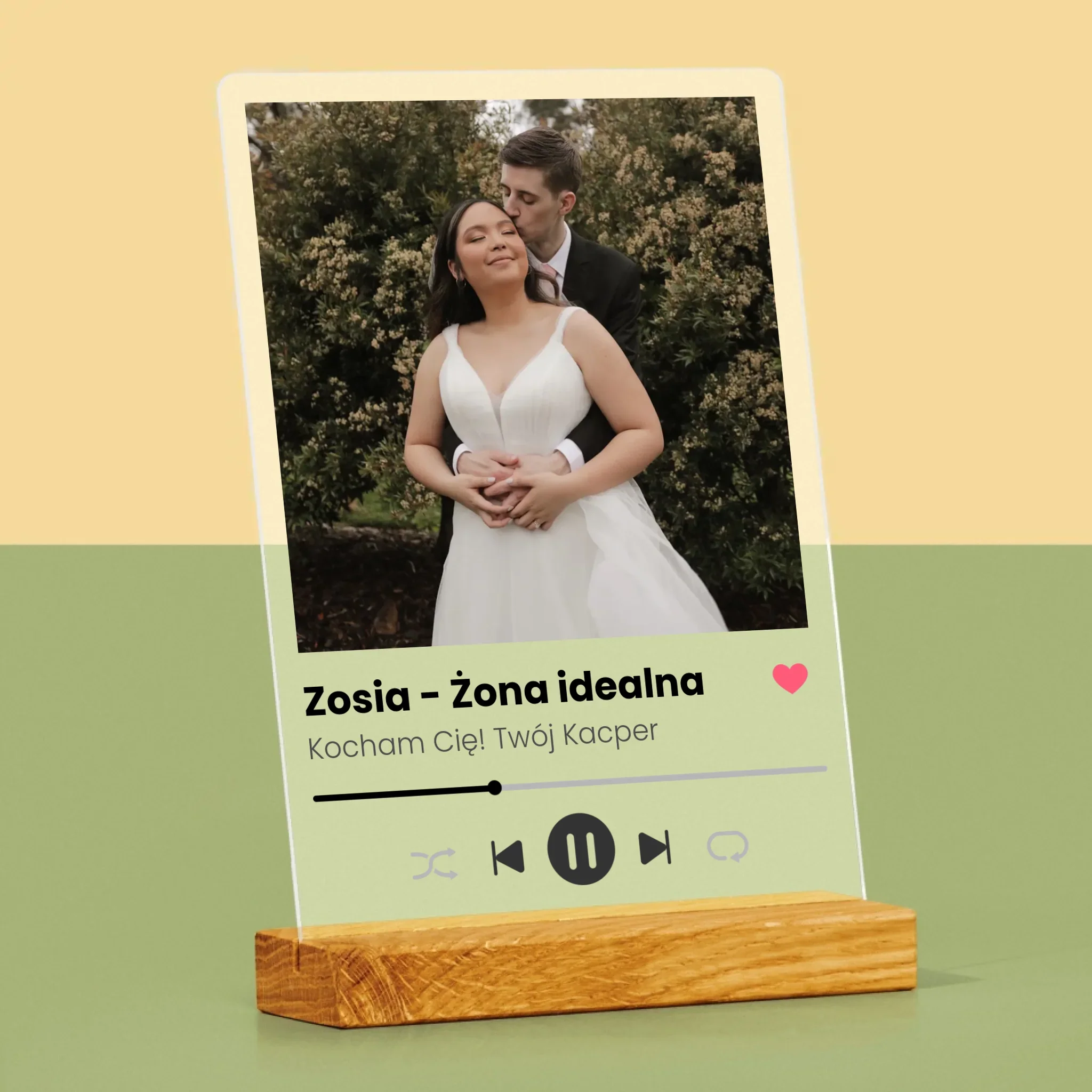 Zdjęcie I Podpis: Spotify Dla Żony - Wydruk Na Szkle Akrylowym