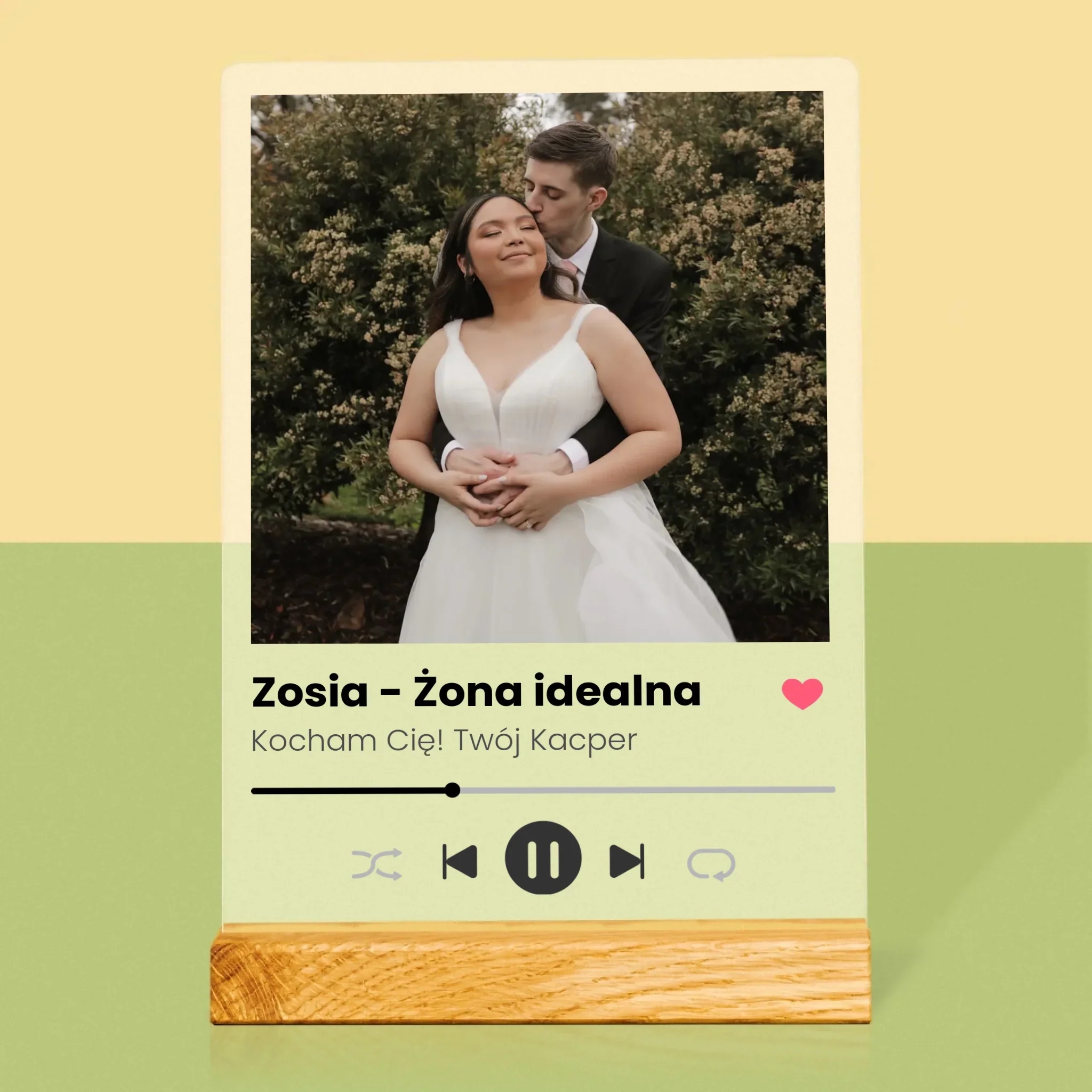 Zdjęcie I Podpis: Spotify Dla Żony - Wydruk Na Szkle Akrylowym - Image 3