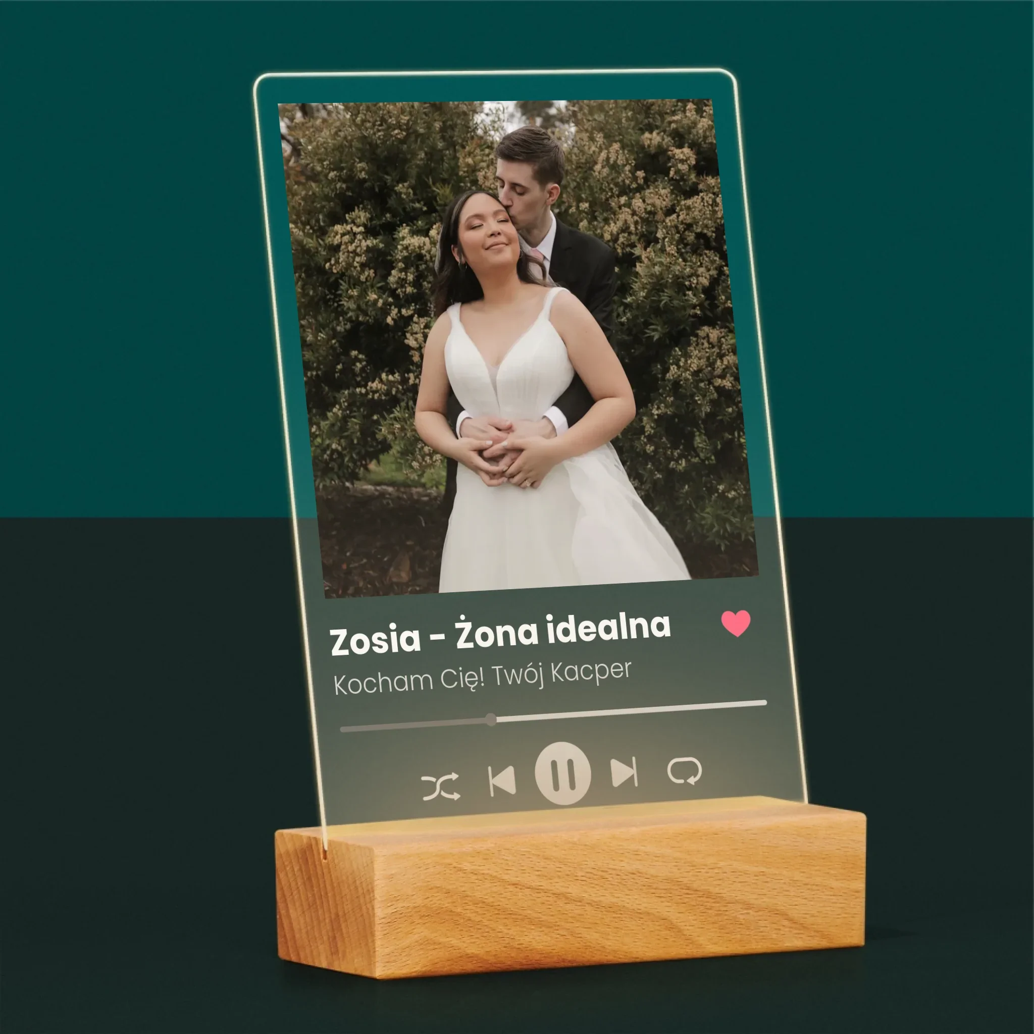 Zdjęcie I Podpis: Spotify Dla Żony - Wydruk Na Szkle Akrylowym - Image 5