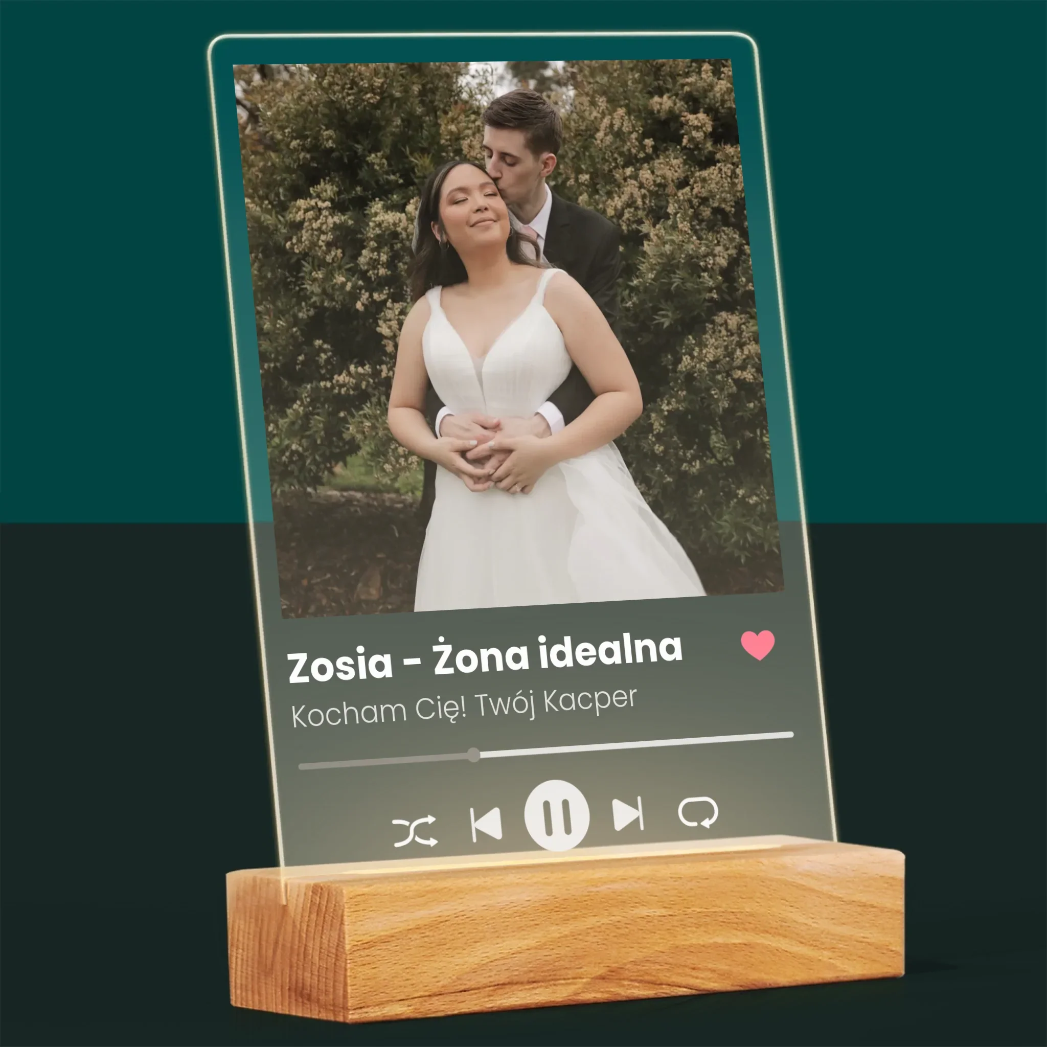Zdjęcie I Podpis: Spotify Dla Żony - Wydruk Na Szkle Akrylowym - Image 8