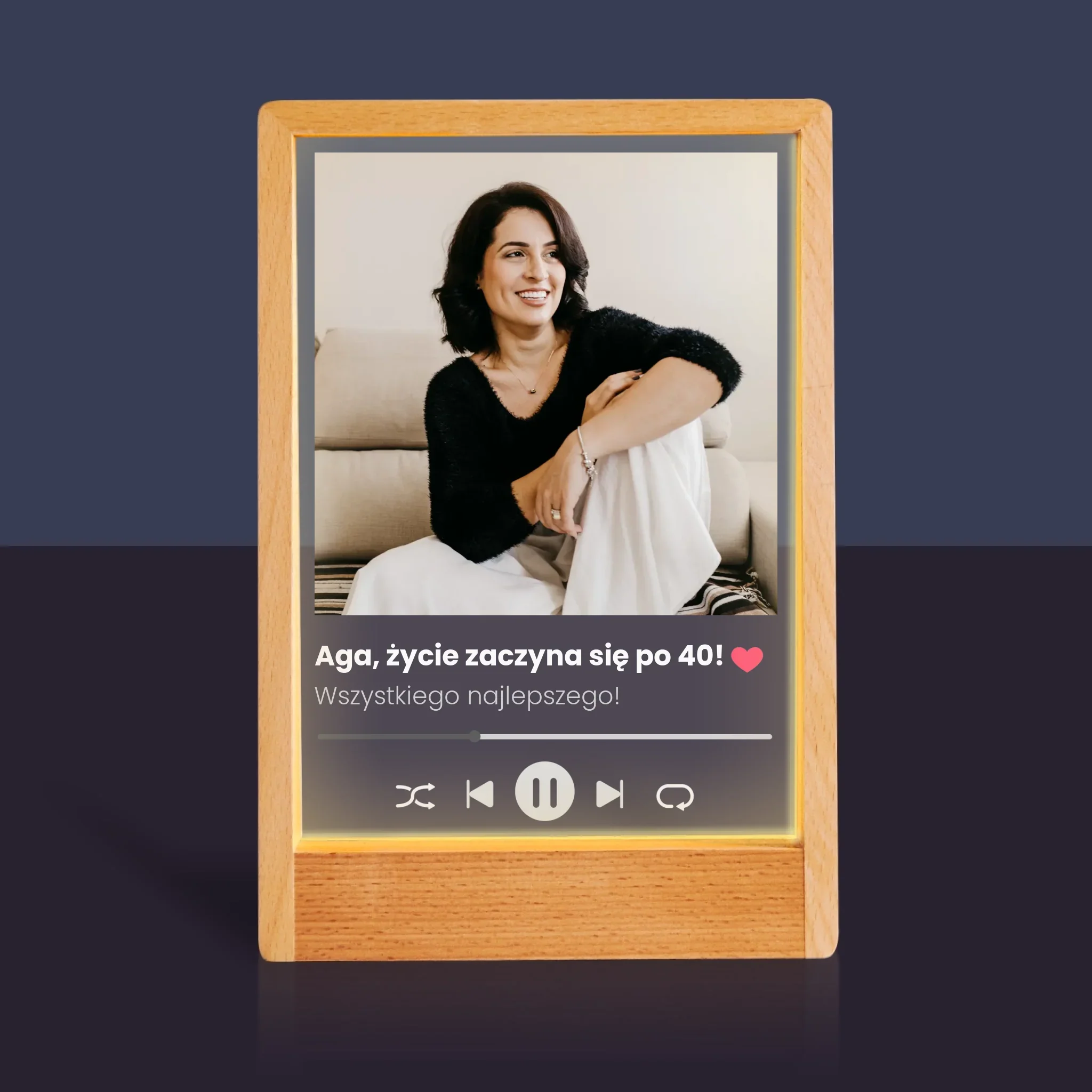 Zdjęcie I Podpis: Spotify Na 40 Urodziny - Wydruk Na Szkle Akrylowym - Image 10